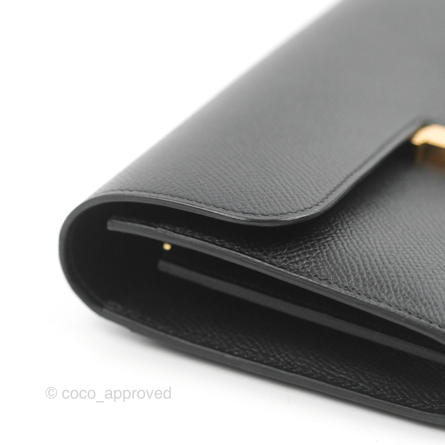 Hermès Constance Long Wallet Black Epsom Gold Hardware