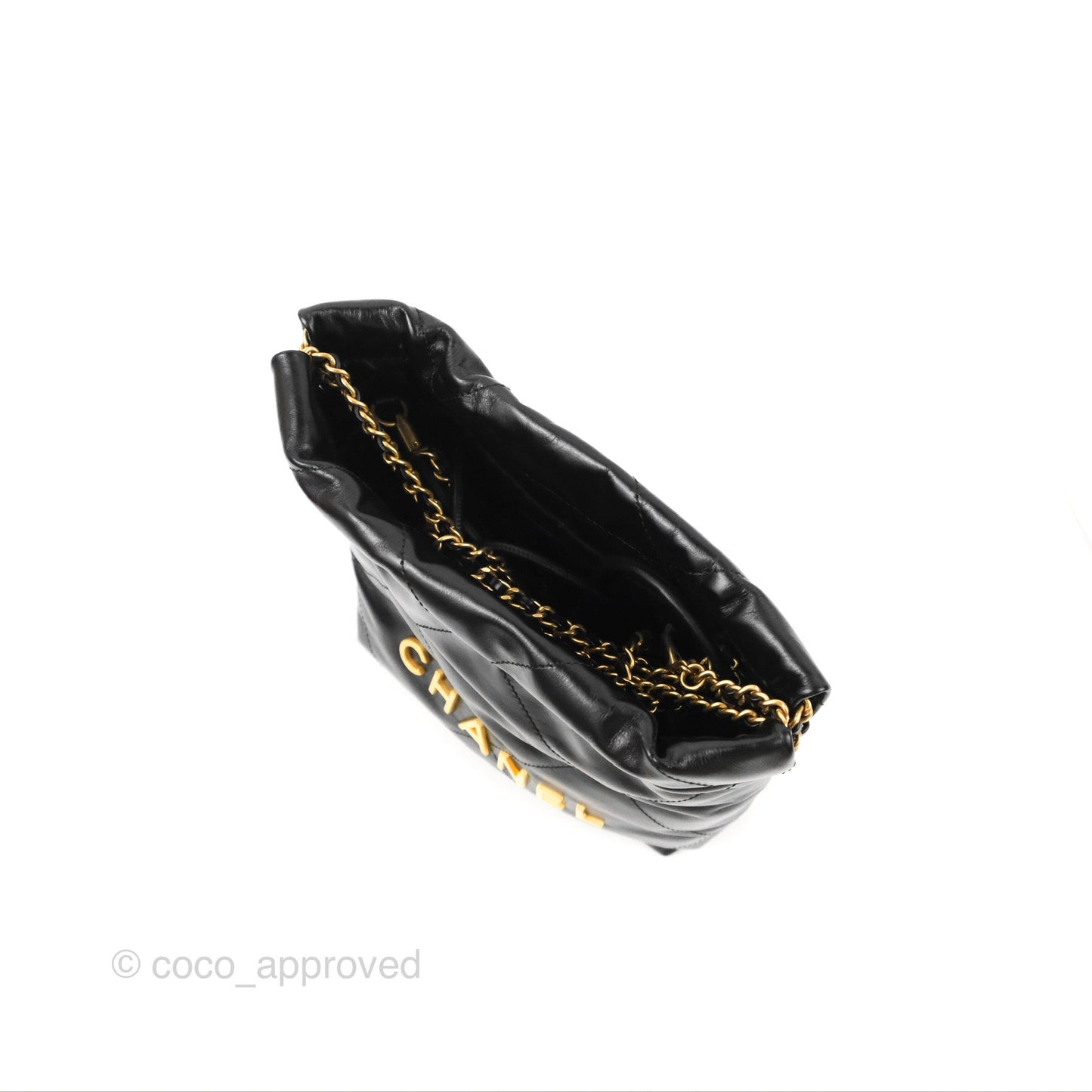 Chanel 22 Mini Bag Black Shiny Crumpled Calfskin
