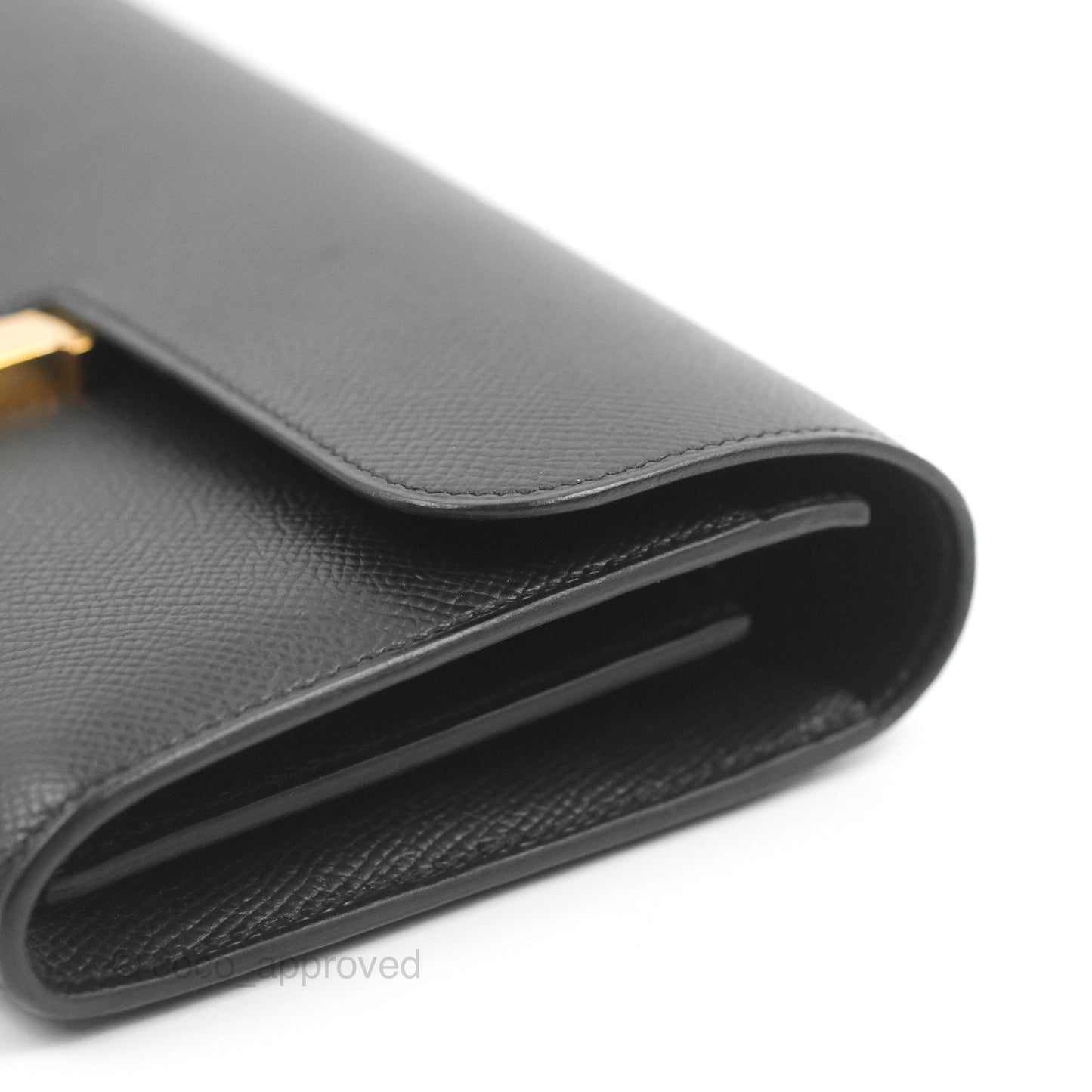 Hermès Constance Long Wallet Black Epsom Gold Hardware