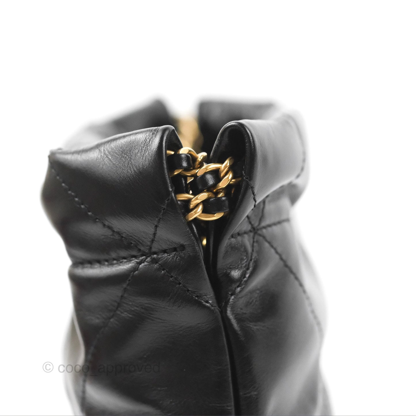 Chanel 22 Mini Bag Black Shiny Crumpled Calfskin