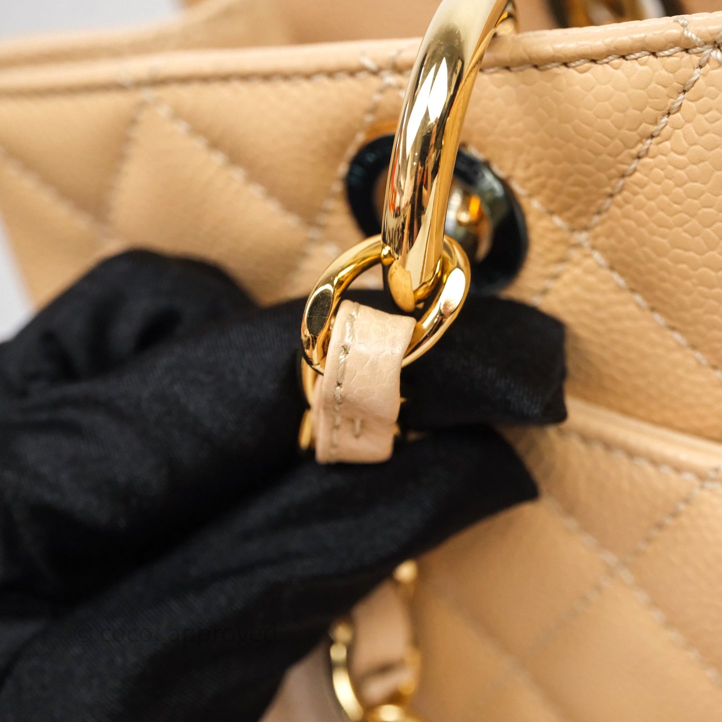 Chanel GST Beige Caviar Gold Hardware