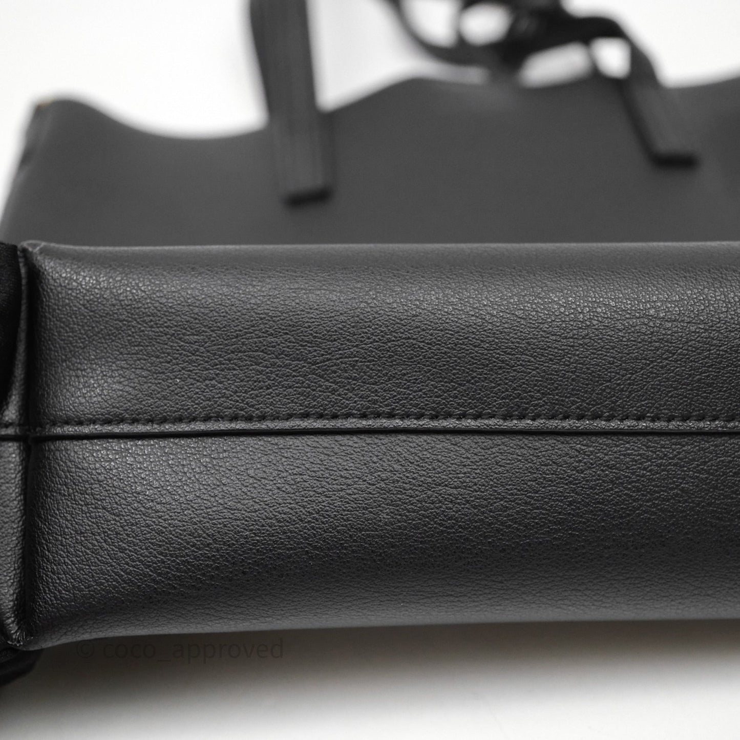 Saint Laurent Calfskin Shopping Tote Bag Black Gold Hardware