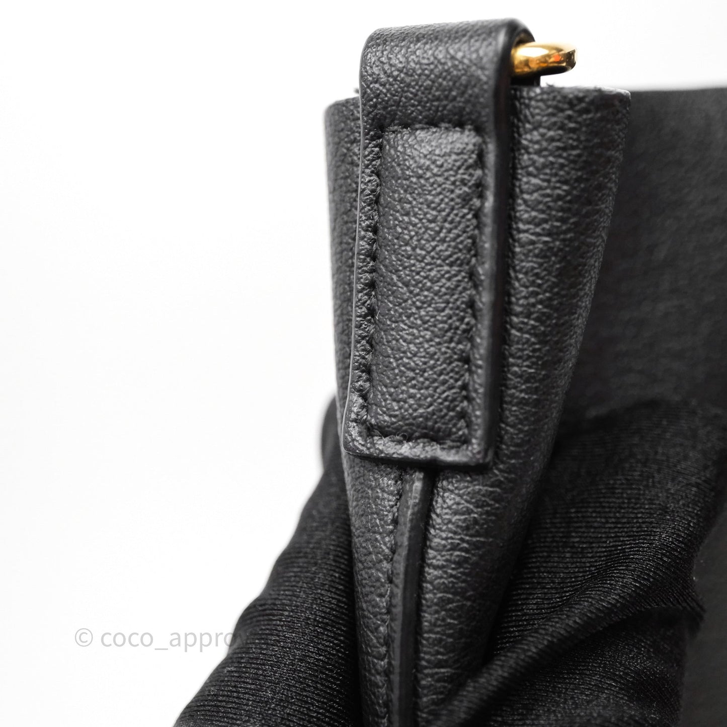 Saint Laurent Calfskin Shopping Tote Bag Black Gold Hardware