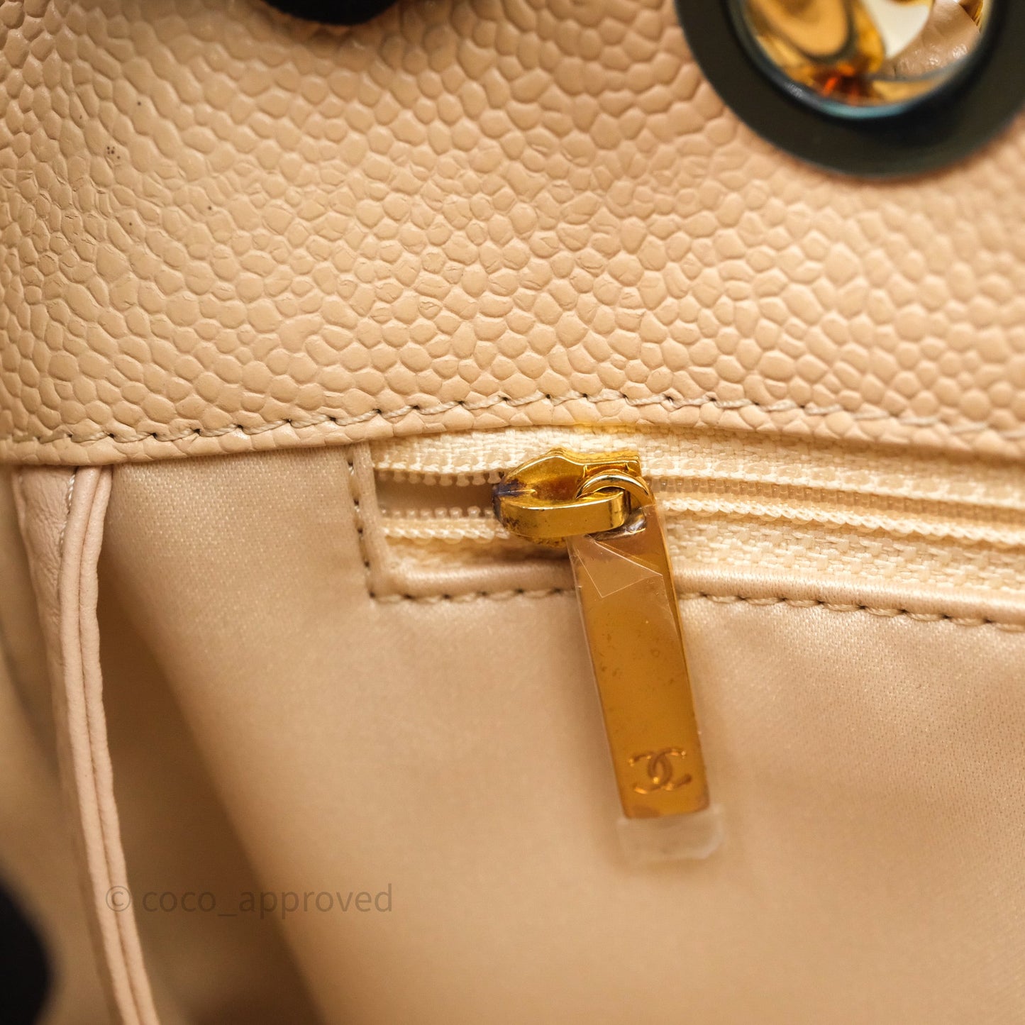 Chanel GST Beige Caviar Gold Hardware
