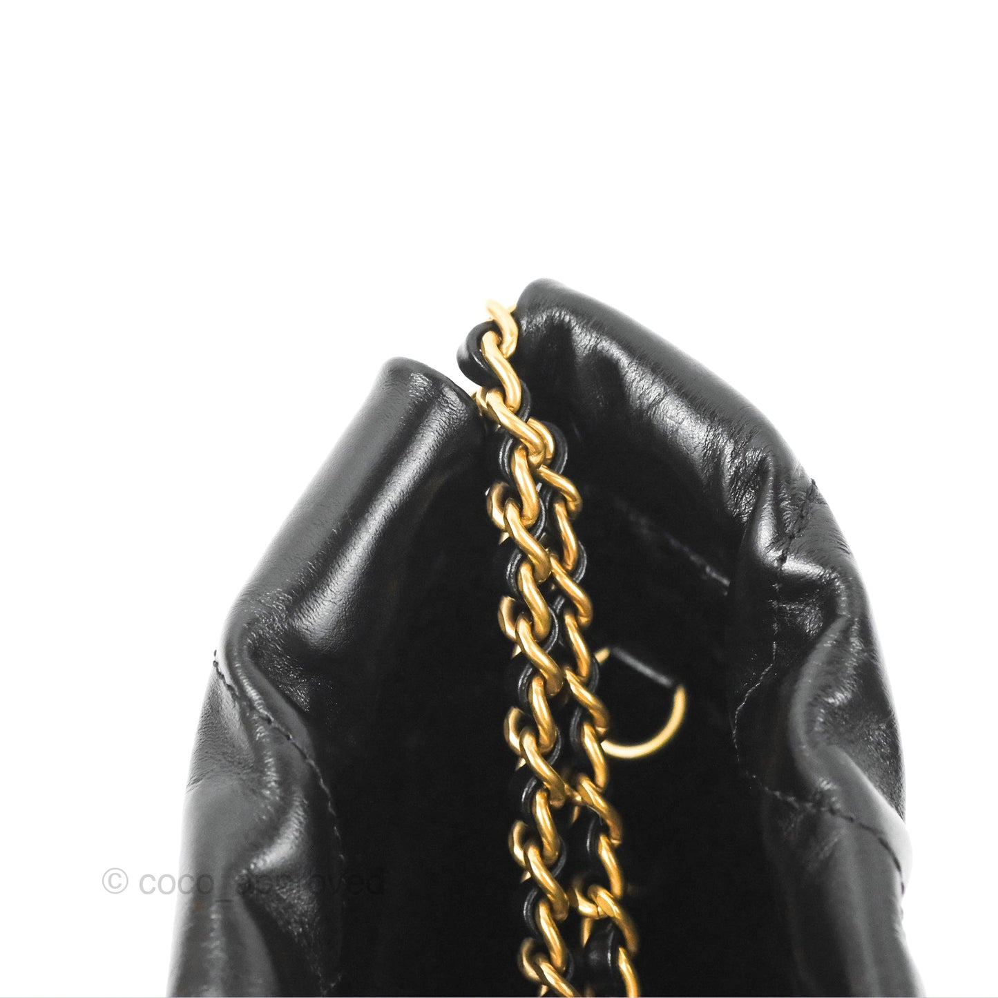 Chanel 22 Mini Bag Black Shiny Crumpled Calfskin