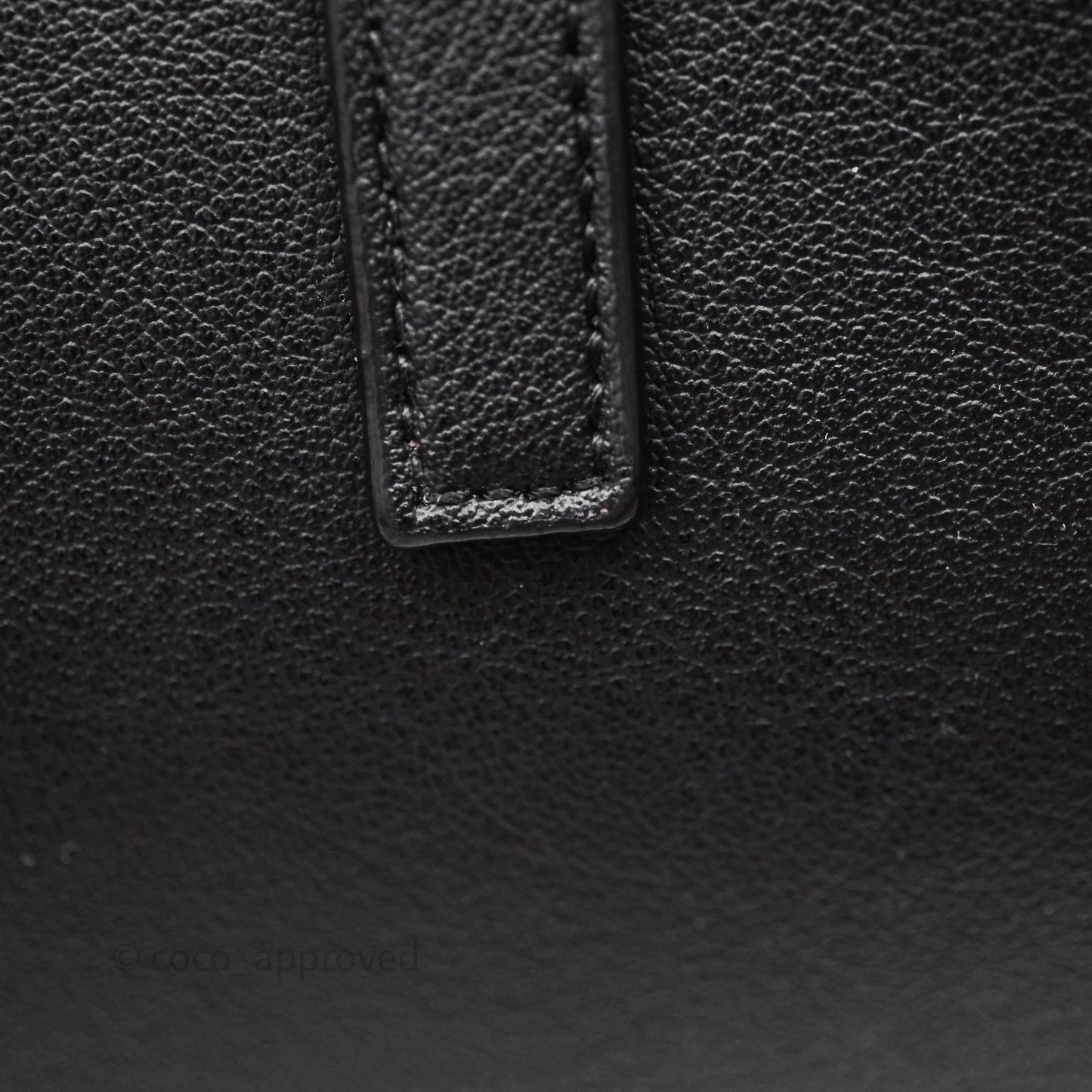 Saint Laurent Calfskin Shopping Tote Bag Black Gold Hardware