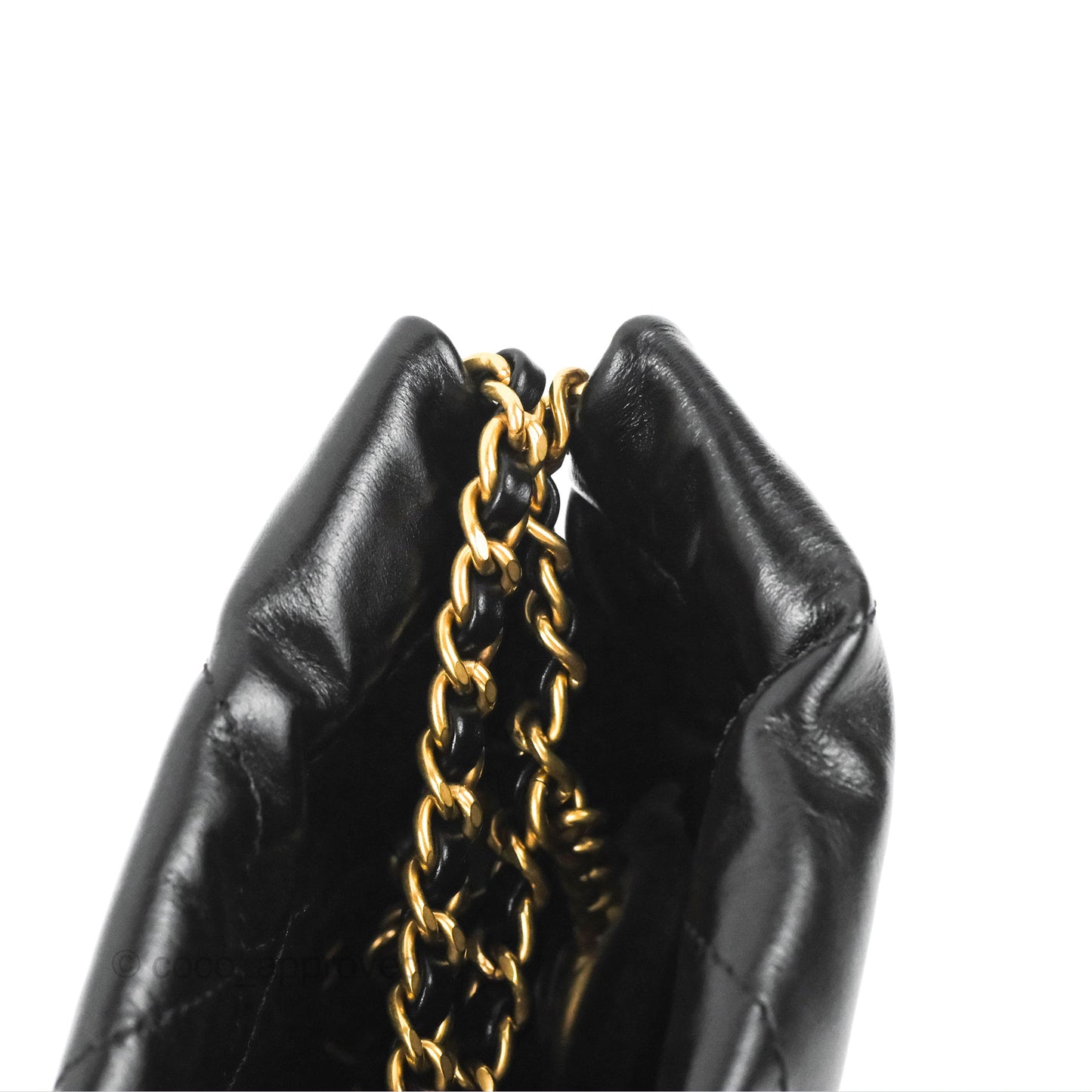 Chanel 22 Mini Bag Black Shiny Crumpled Calfskin