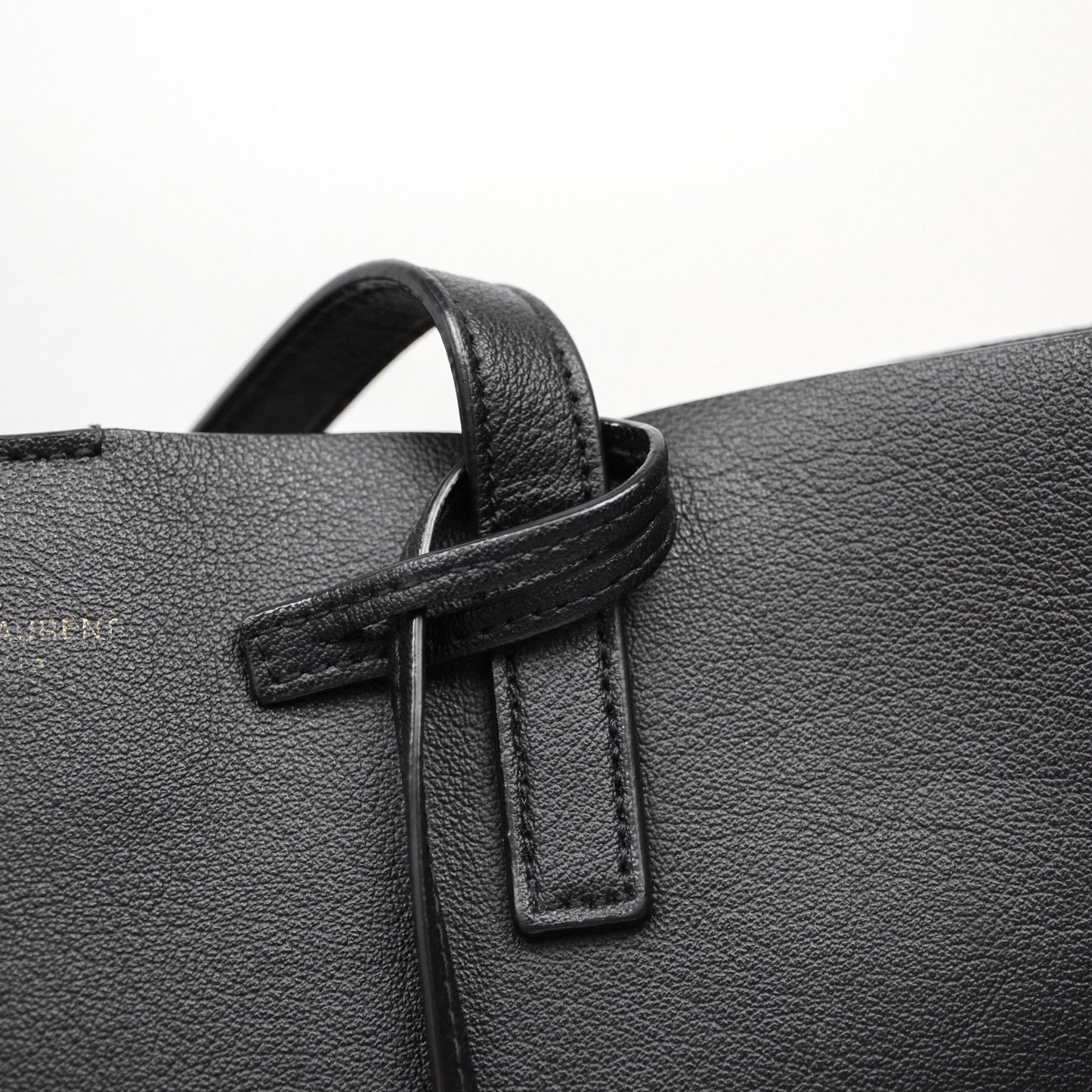 Saint Laurent Calfskin Shopping Tote Bag Black Gold Hardware