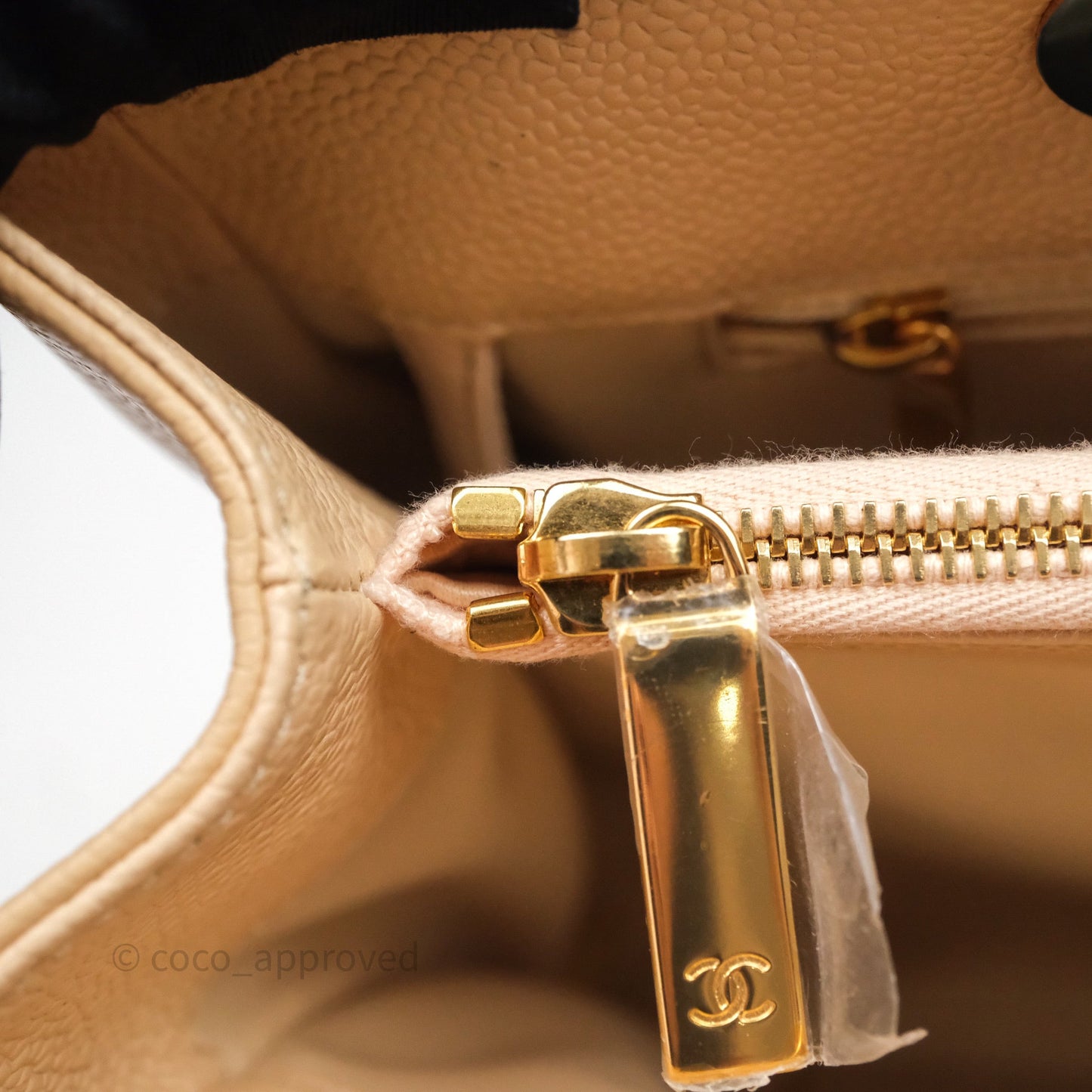Chanel GST Beige Caviar Gold Hardware