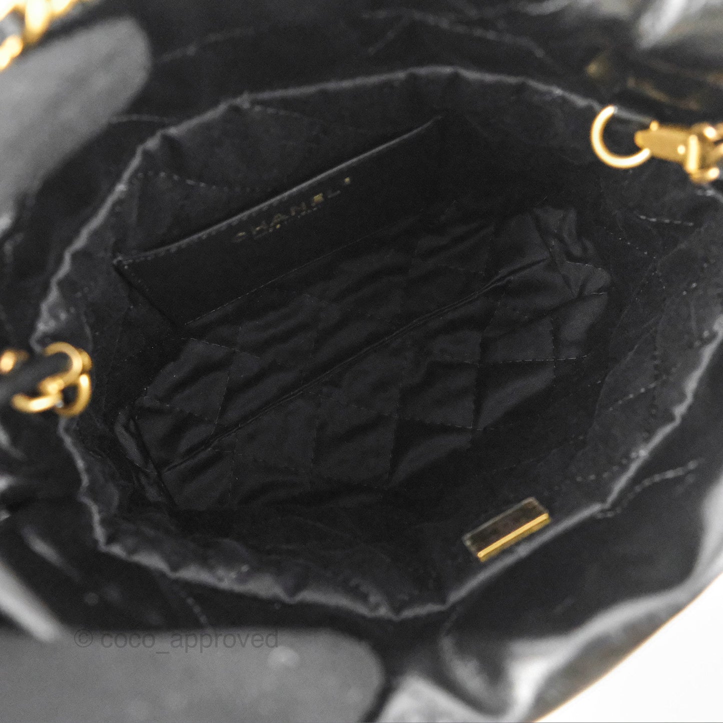 Chanel 22 Mini Bag Black Shiny Crumpled Calfskin