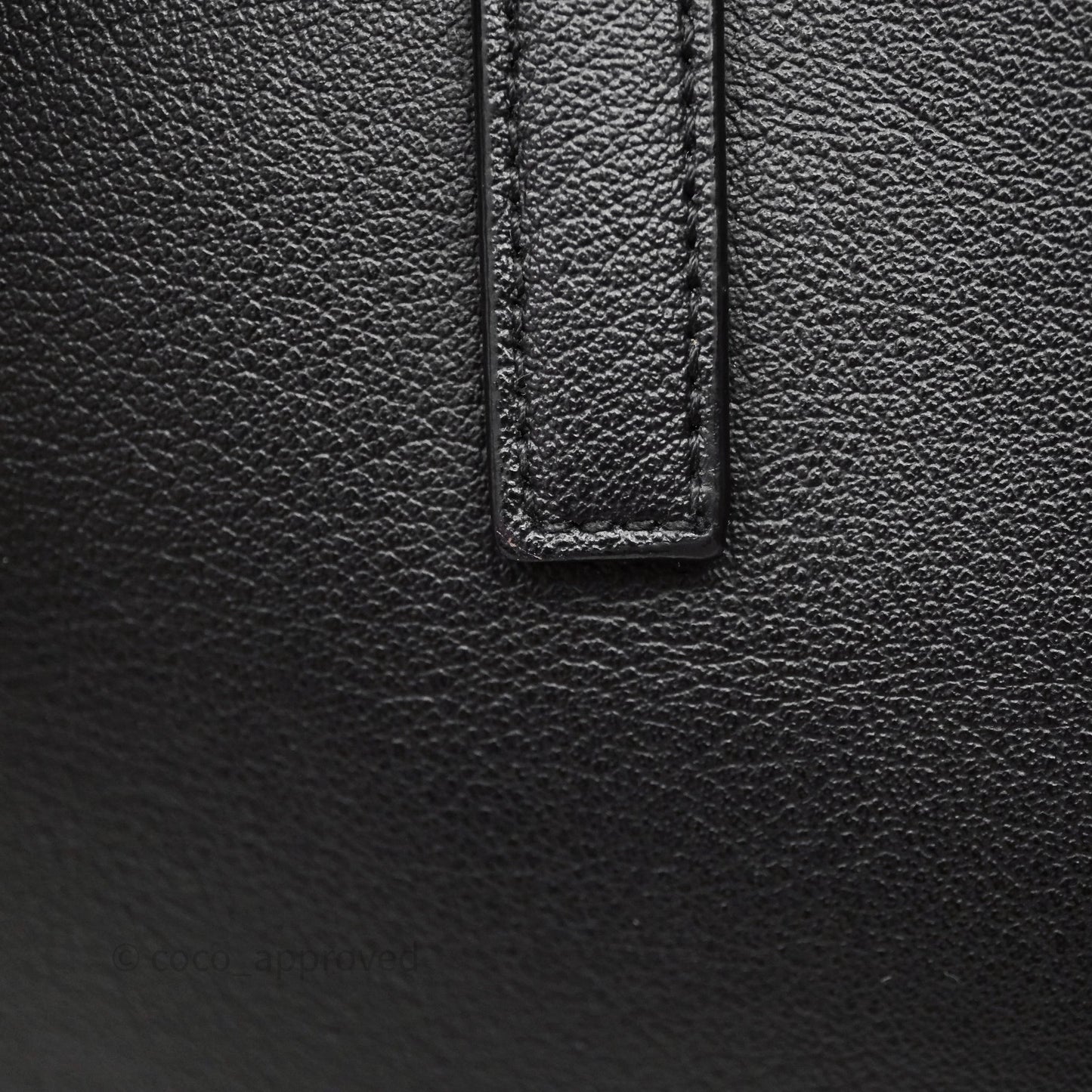Saint Laurent Calfskin Shopping Tote Bag Black Gold Hardware