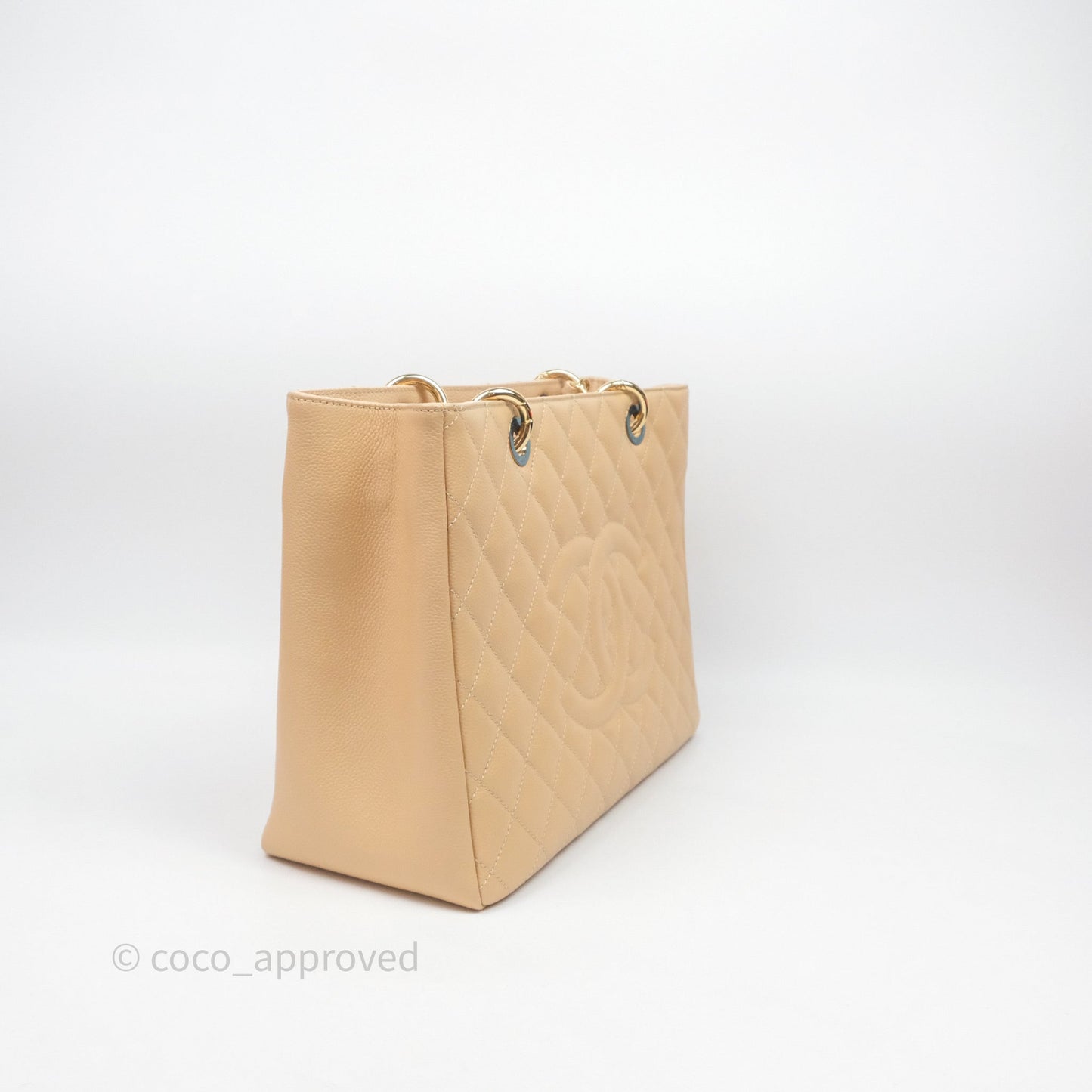 Chanel GST Beige Caviar Gold Hardware