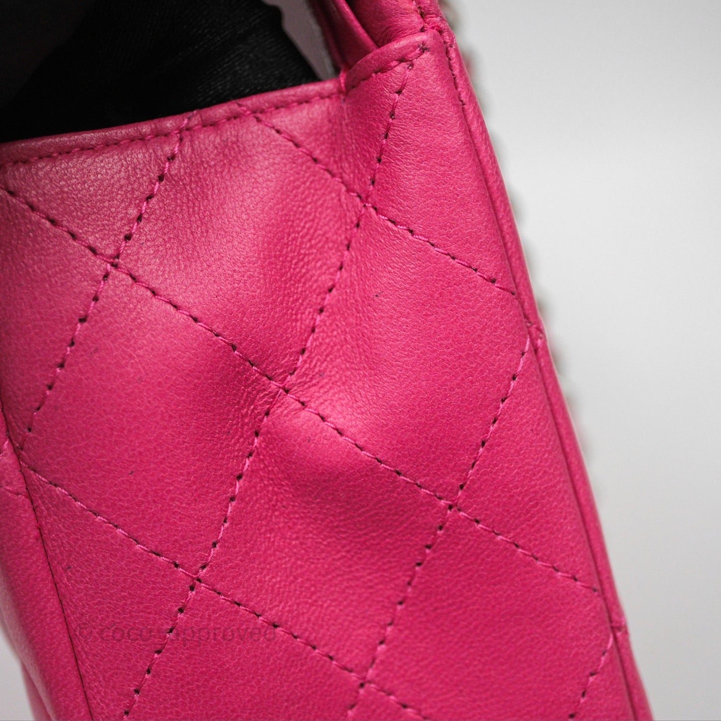 Chanel Classic M/L Medium Flap Quilted Hot Pink Lambskin Silver Hardware