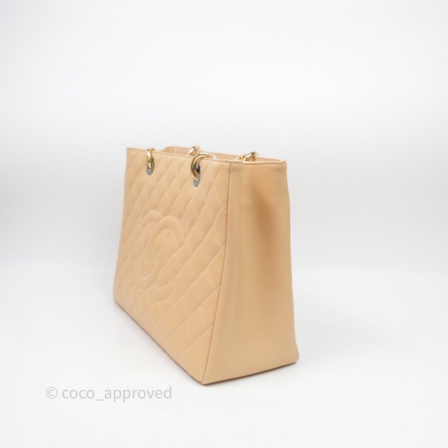 Chanel GST Beige Caviar Gold Hardware