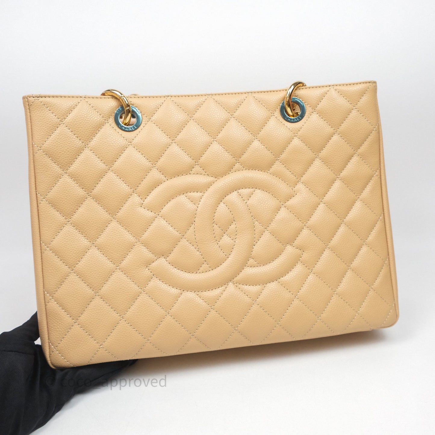 Chanel GST Beige Caviar Gold Hardware