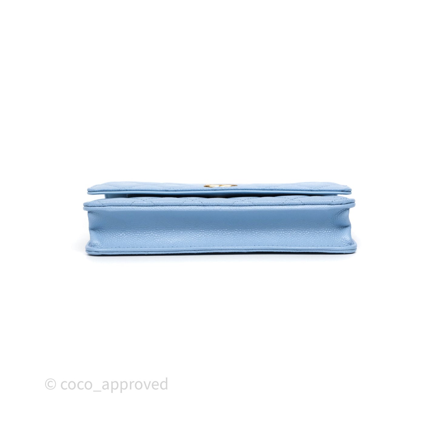 Chanel Top Handle Pick Me Up Wallet On Chain WOC Blue Caviar Gold Hardware