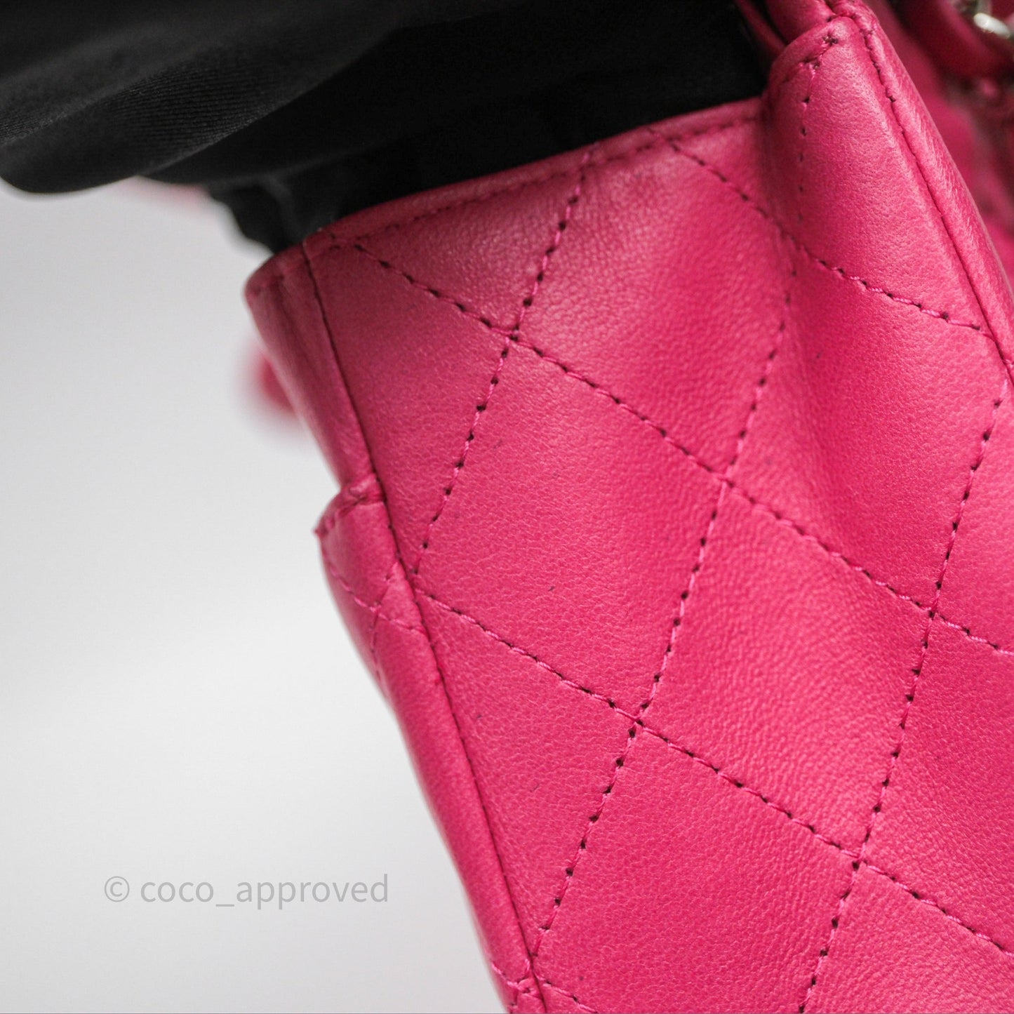 Chanel Classic M/L Medium Flap Quilted Hot Pink Lambskin Silver Hardware