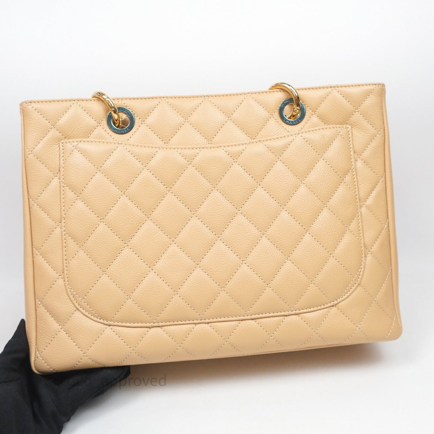Chanel GST Beige Caviar Gold Hardware
