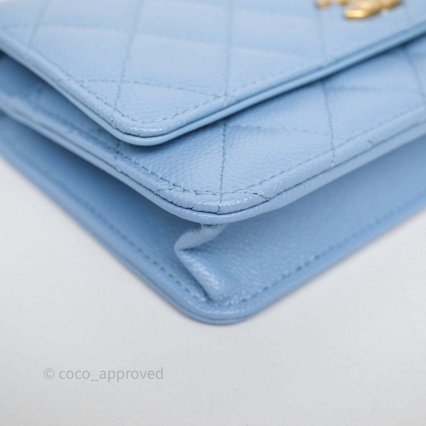 Chanel Top Handle Pick Me Up Wallet On Chain WOC Blue Caviar Gold Hardware