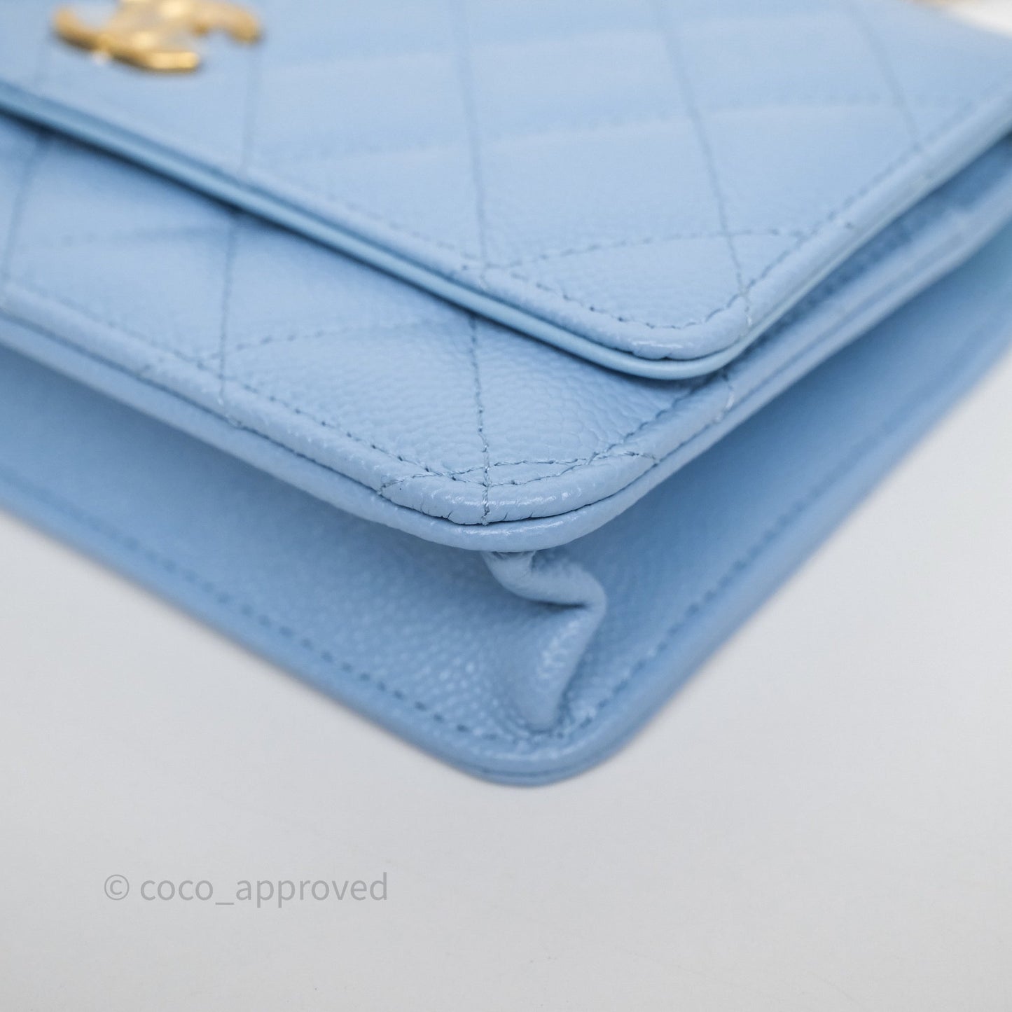 Chanel Top Handle Pick Me Up Wallet On Chain WOC Blue Caviar Gold Hardware
