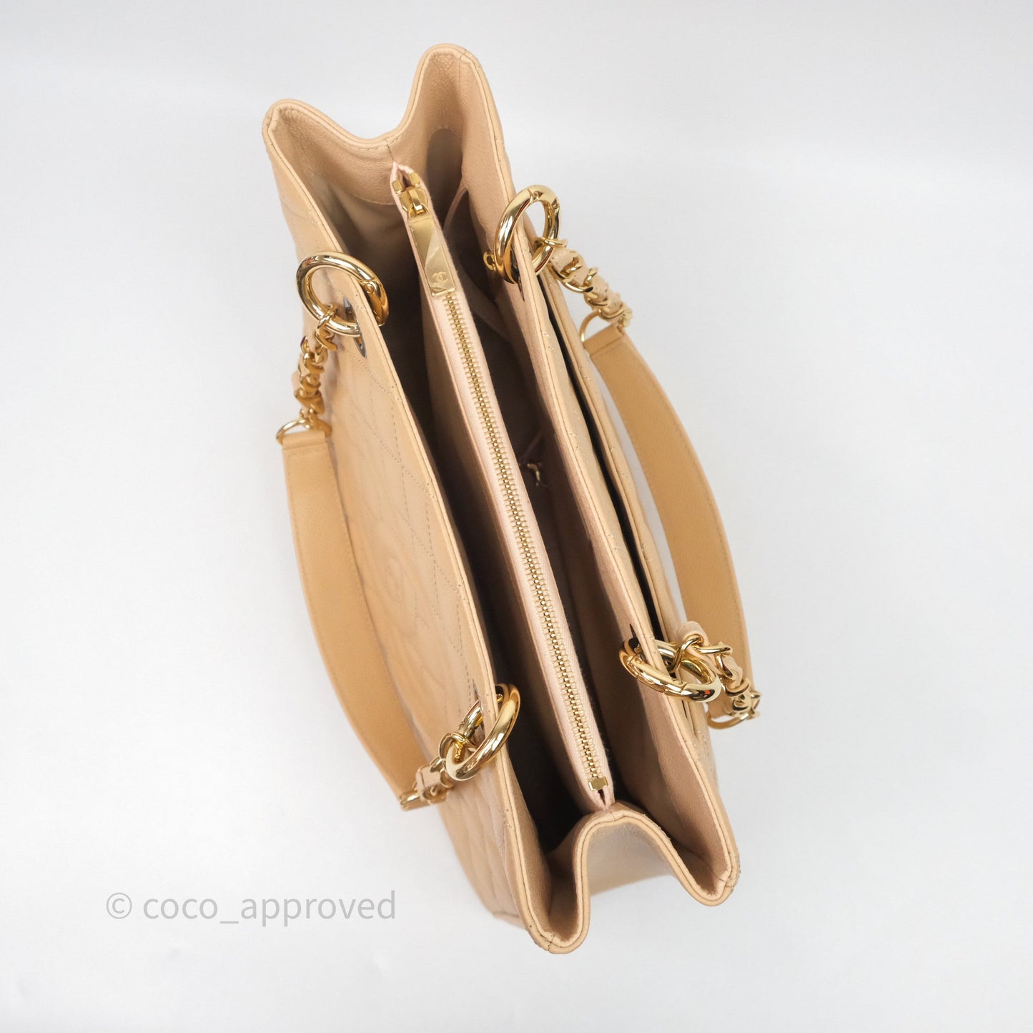 Chanel GST Beige Caviar Gold Hardware