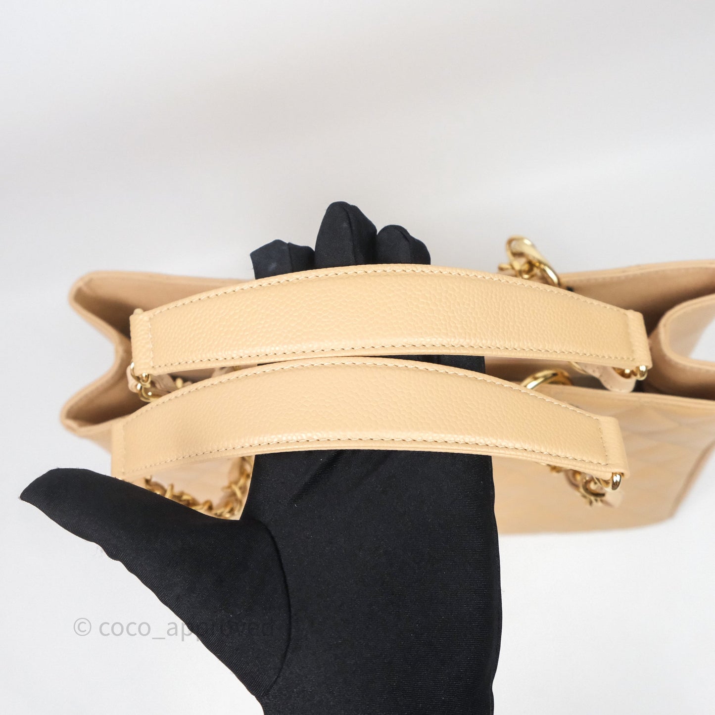 Chanel GST Beige Caviar Gold Hardware