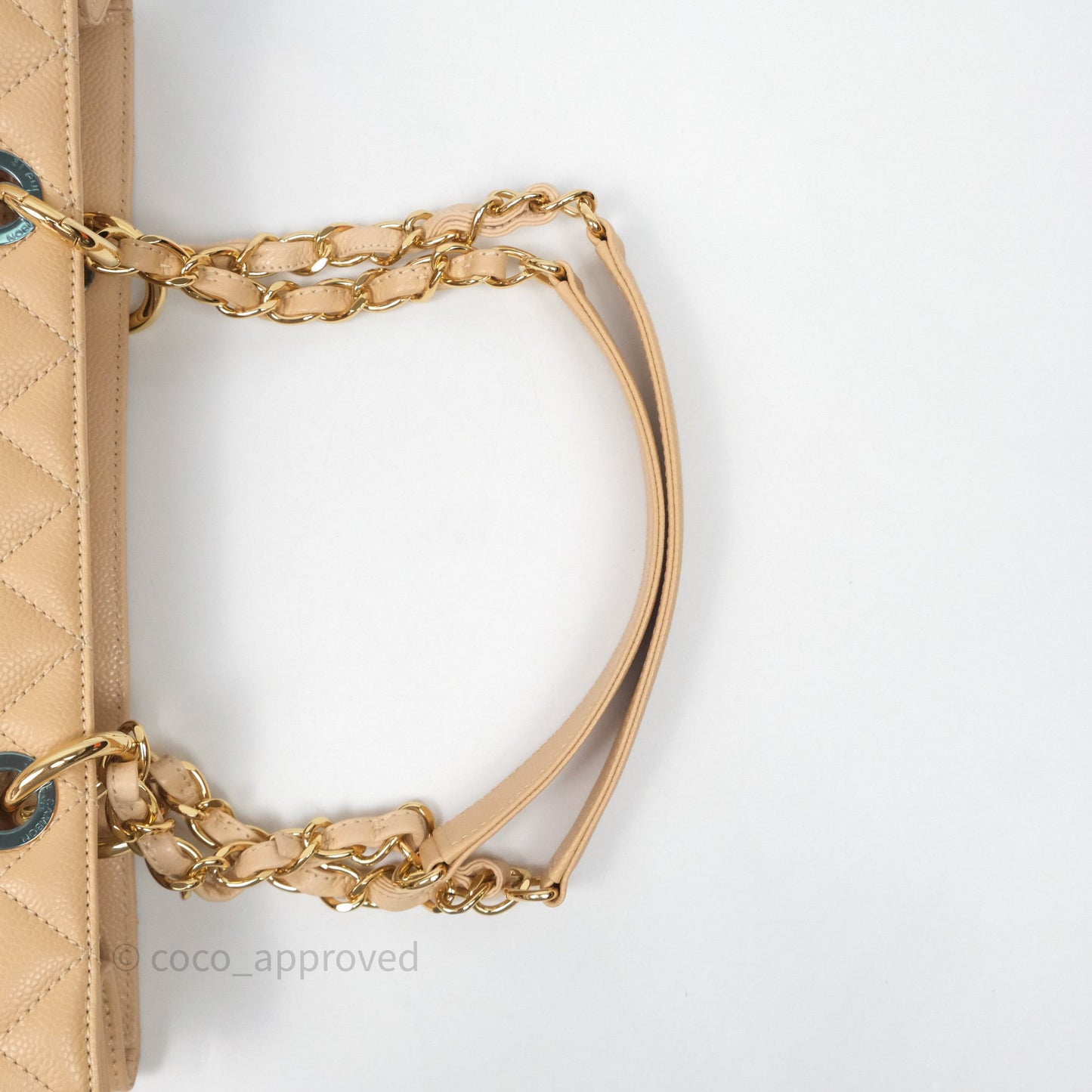 Chanel GST Beige Caviar Gold Hardware