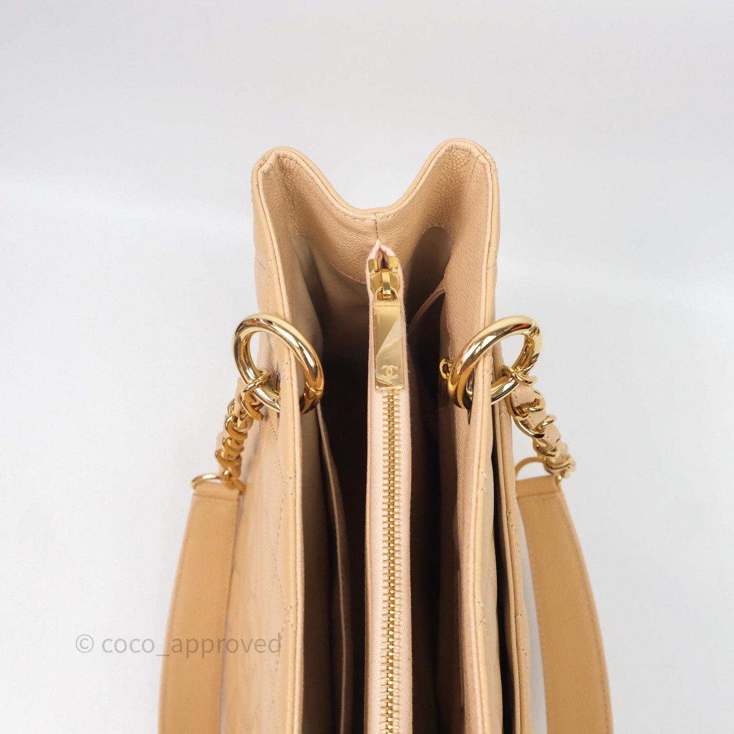 Chanel GST Beige Caviar Gold Hardware