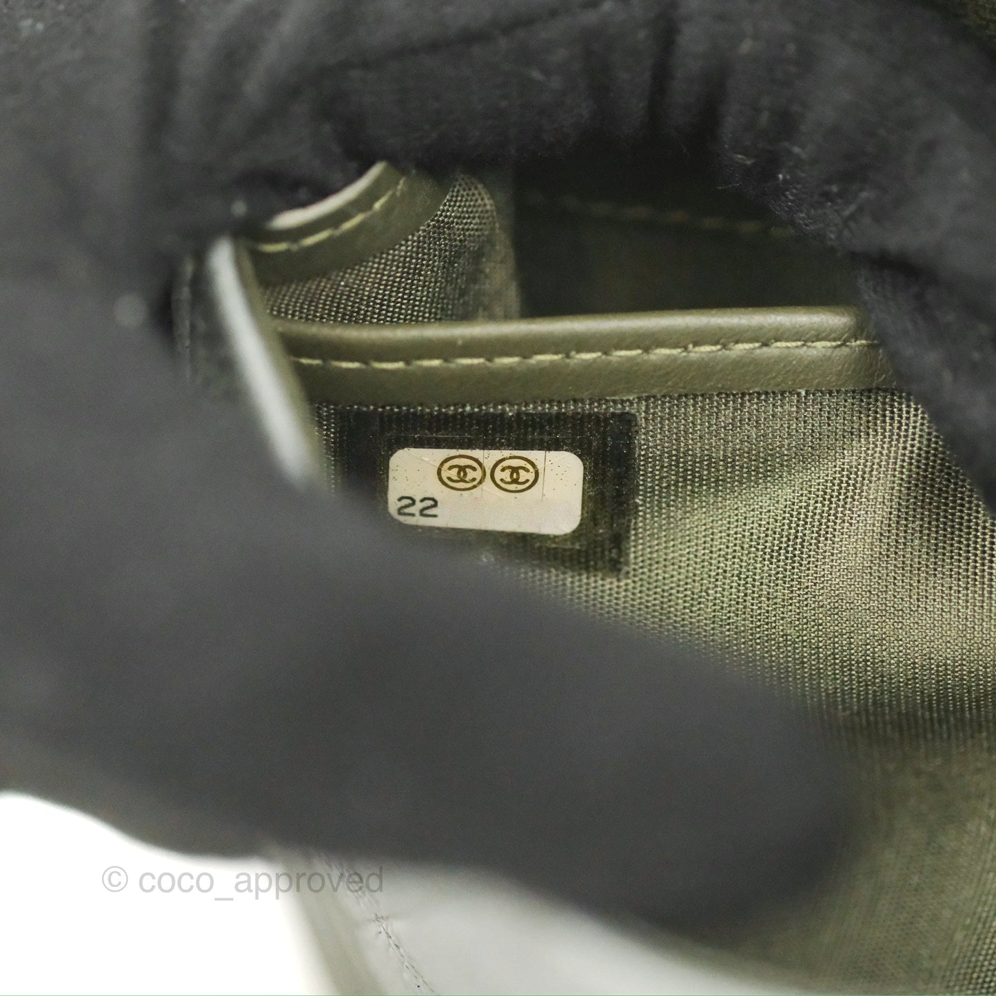 Chanel Quilted Boy Flap Long Wallet Light Green Caviar Gold Hardware