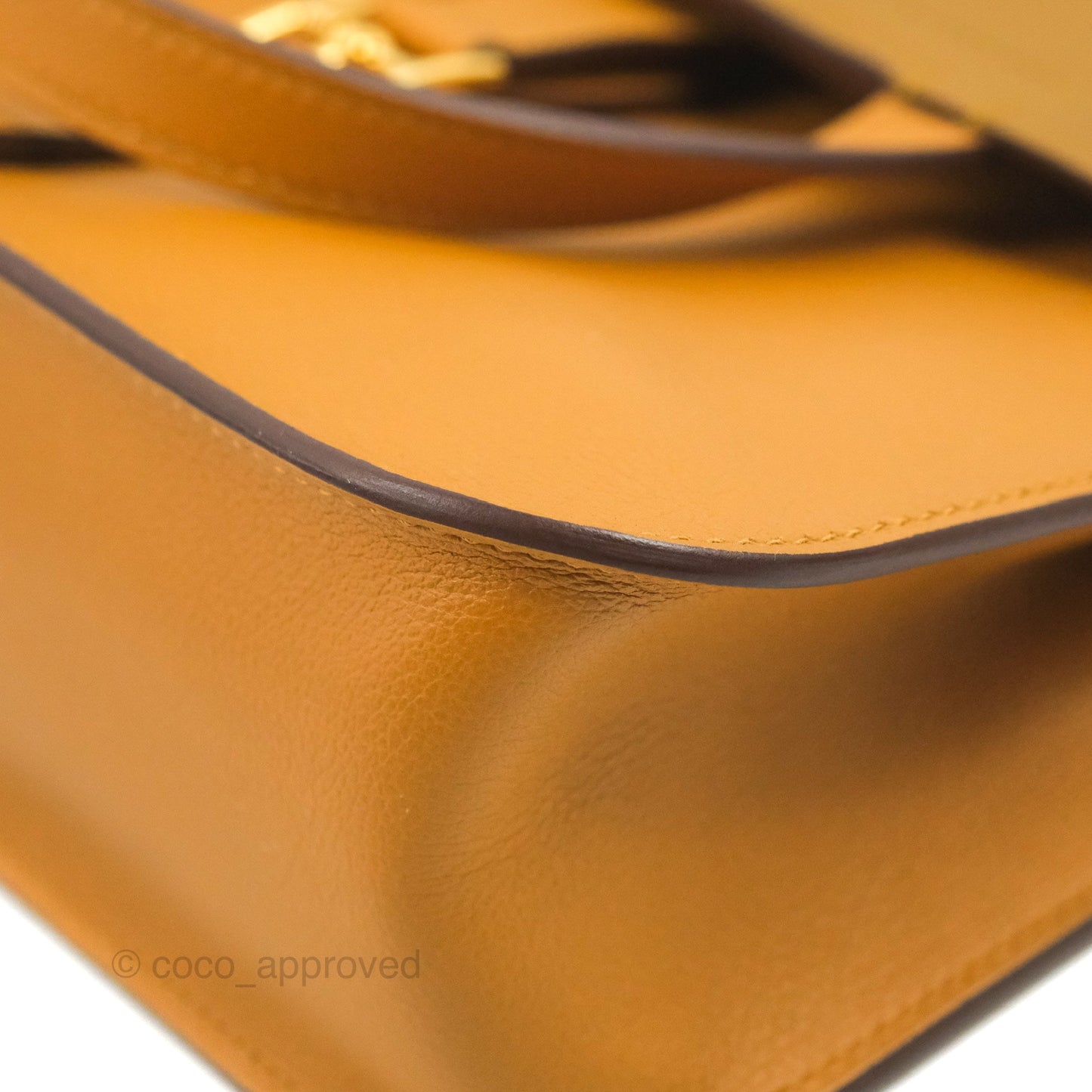 Hermès Halzan 25 Caramel Evercolour Gold Hardware