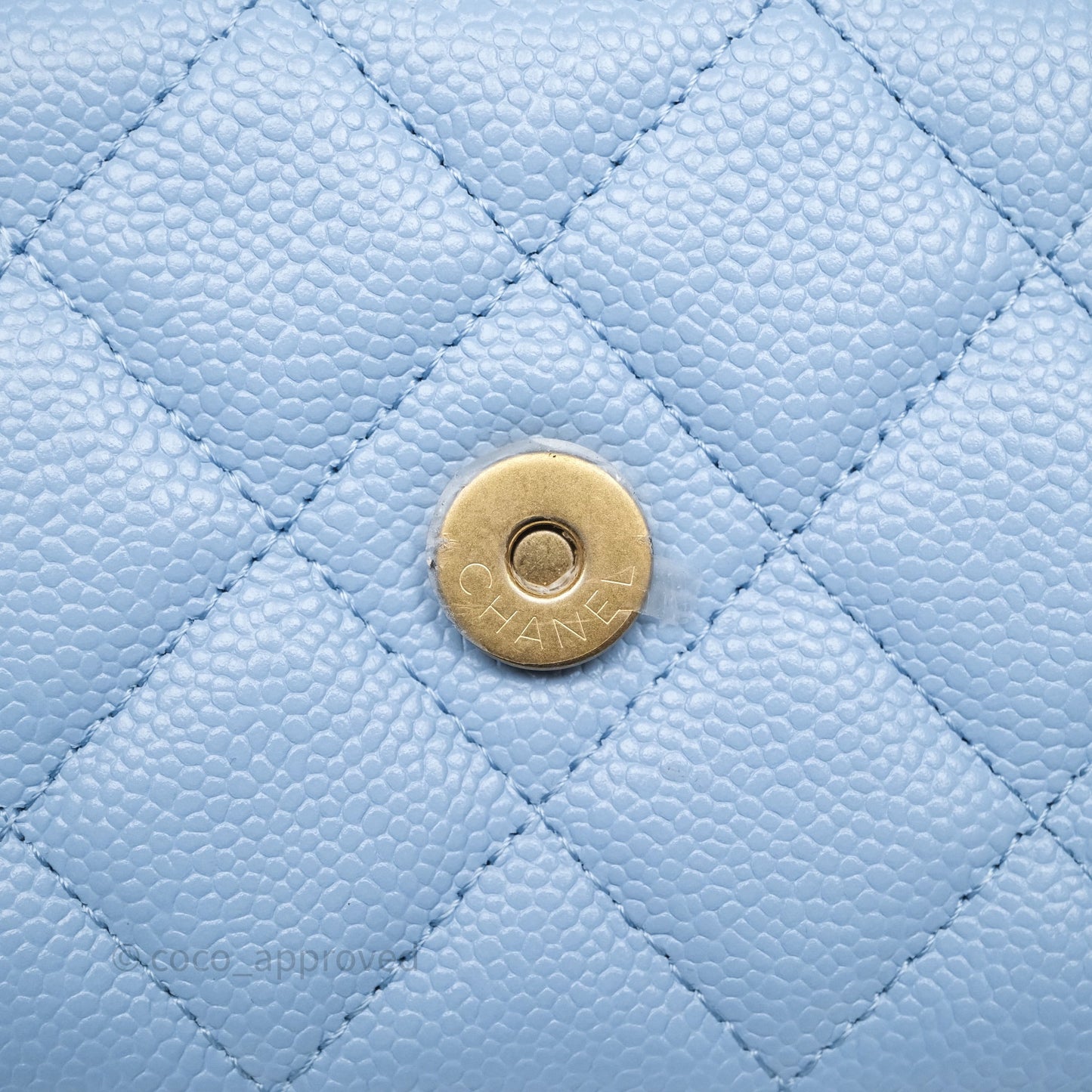 Chanel Top Handle Pick Me Up Wallet On Chain WOC Blue Caviar Gold Hardware
