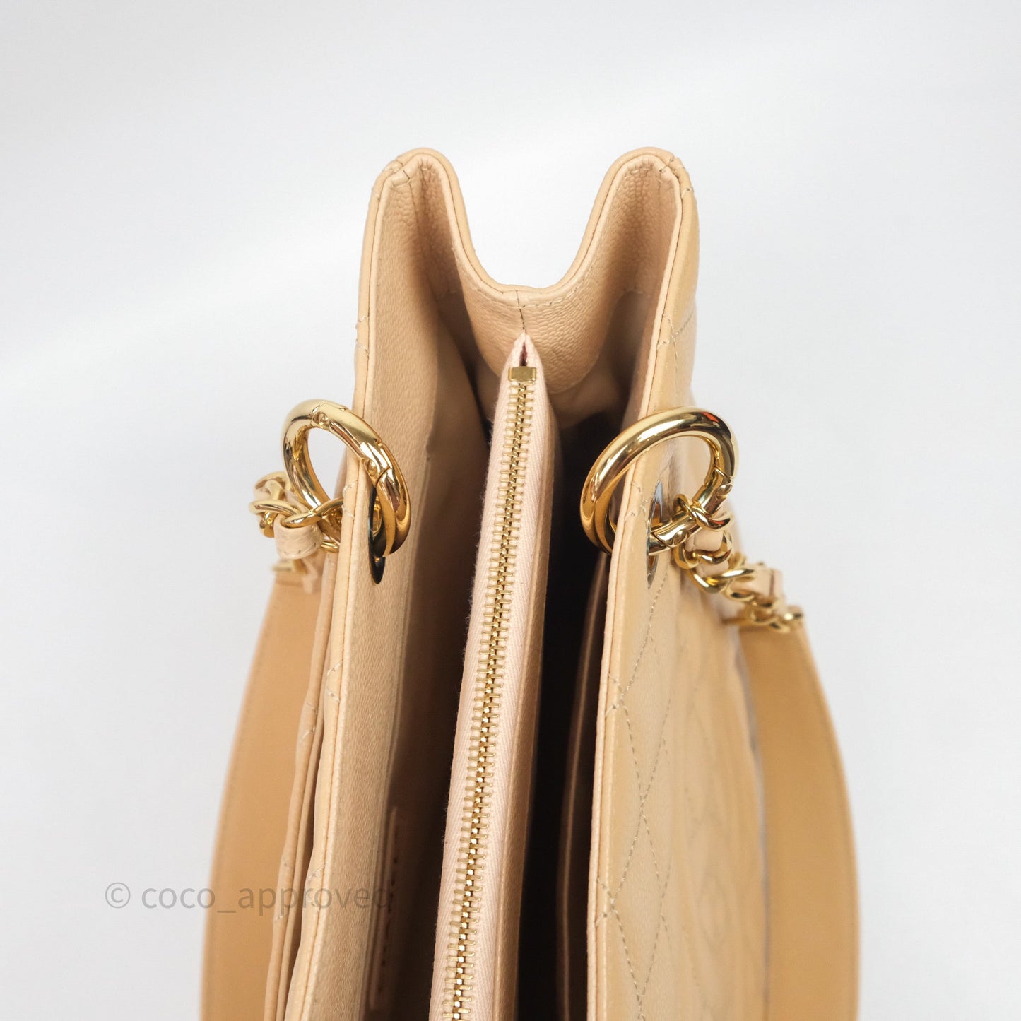 Chanel GST Beige Caviar Gold Hardware
