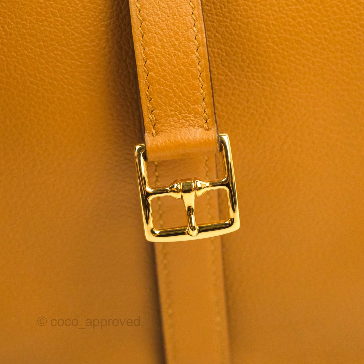 Hermès Halzan 25 Caramel Evercolour Gold Hardware