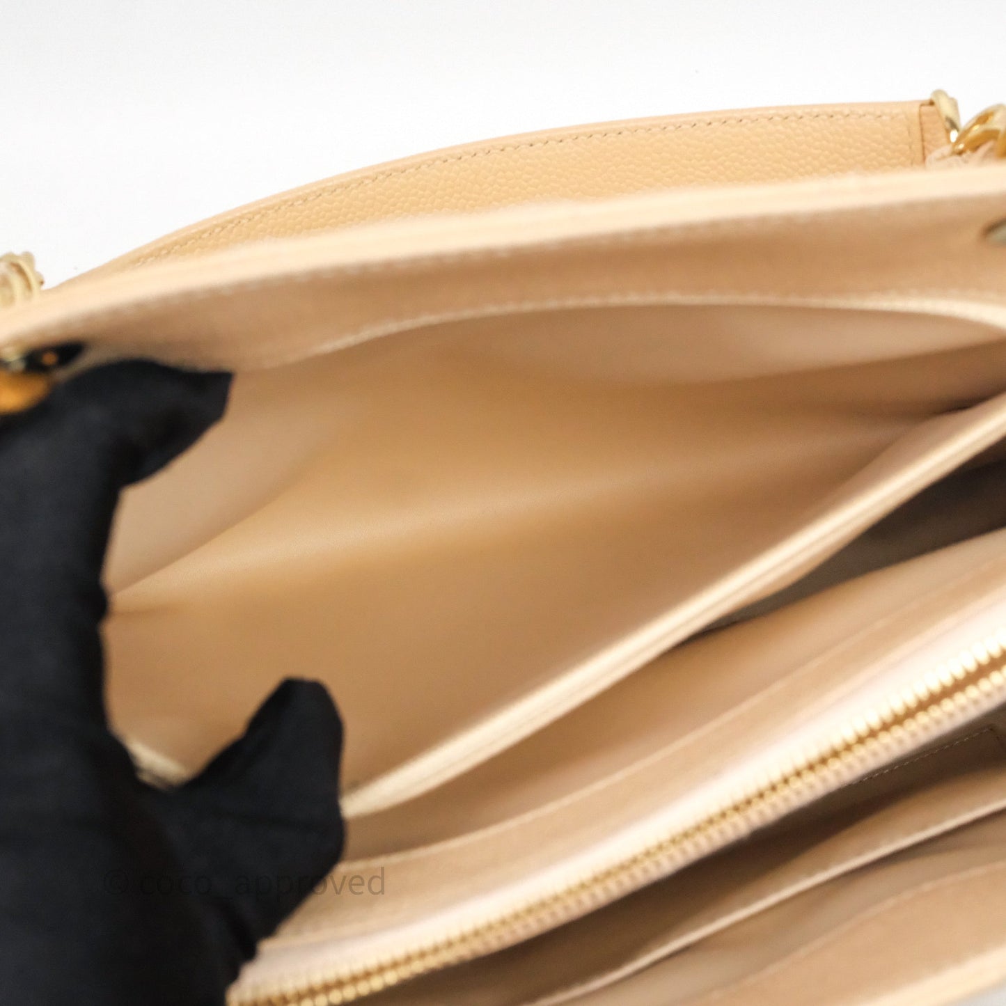 Chanel GST Beige Caviar Gold Hardware