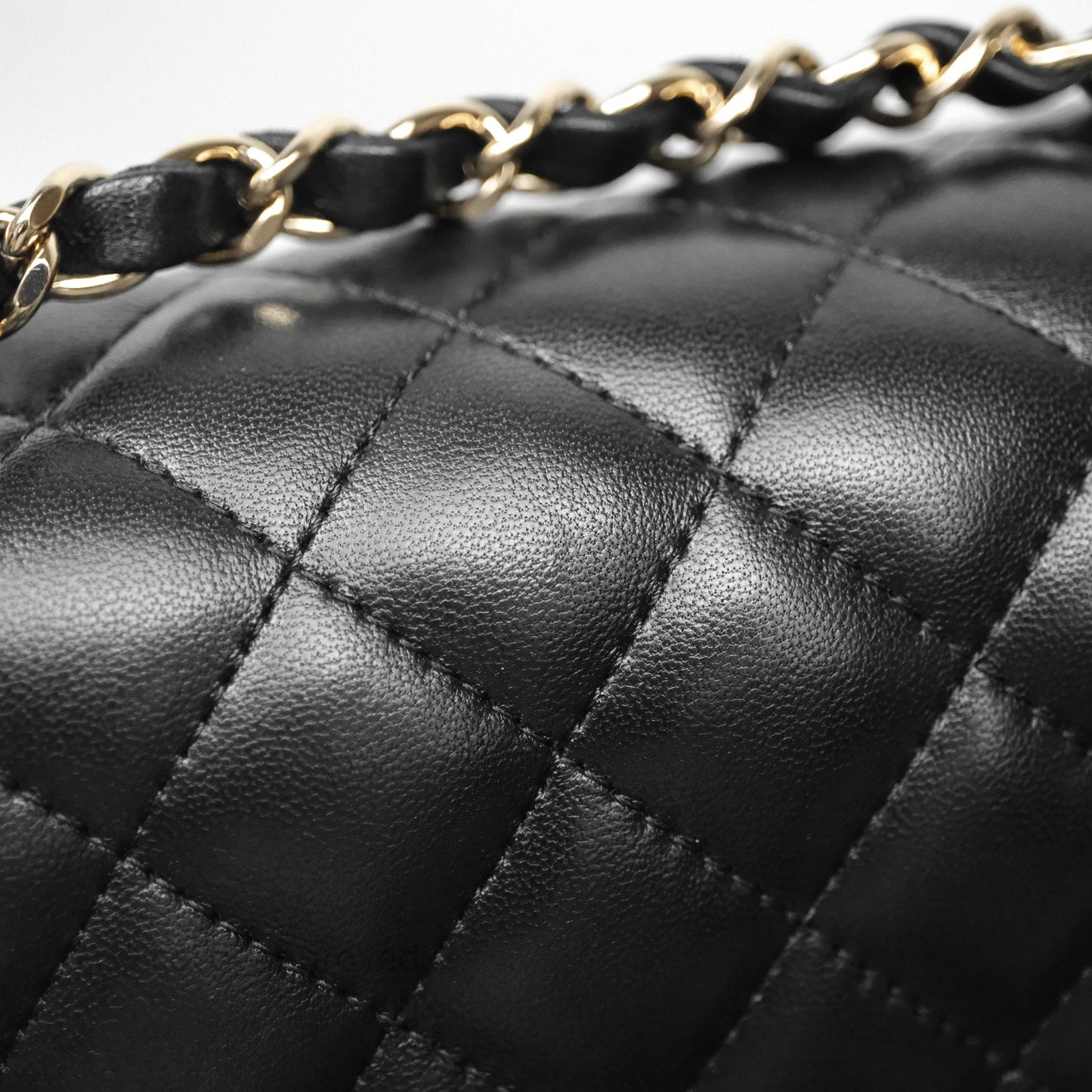 Chanel Mini Square Black Lambskin Gold Hardware