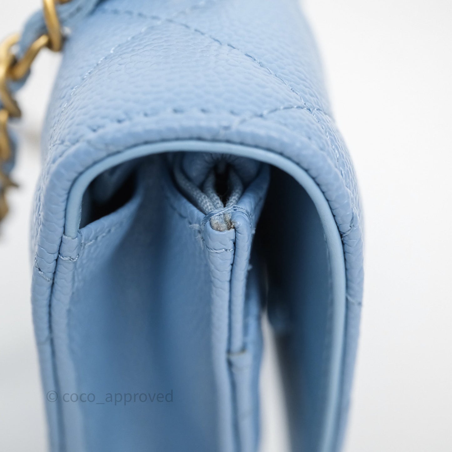 Chanel Top Handle Pick Me Up Wallet On Chain WOC Blue Caviar Gold Hardware
