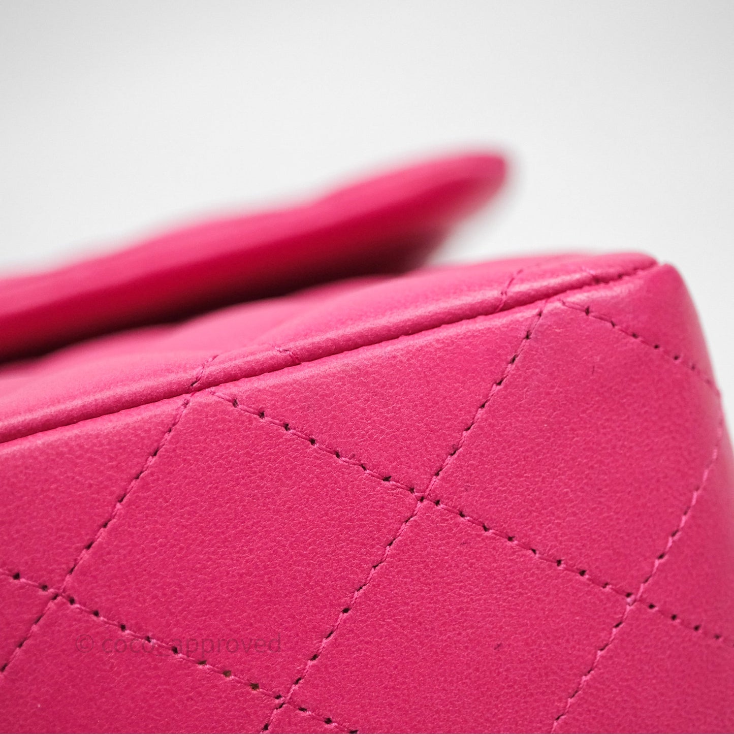 Chanel Classic M/L Medium Flap Quilted Hot Pink Lambskin Silver Hardware