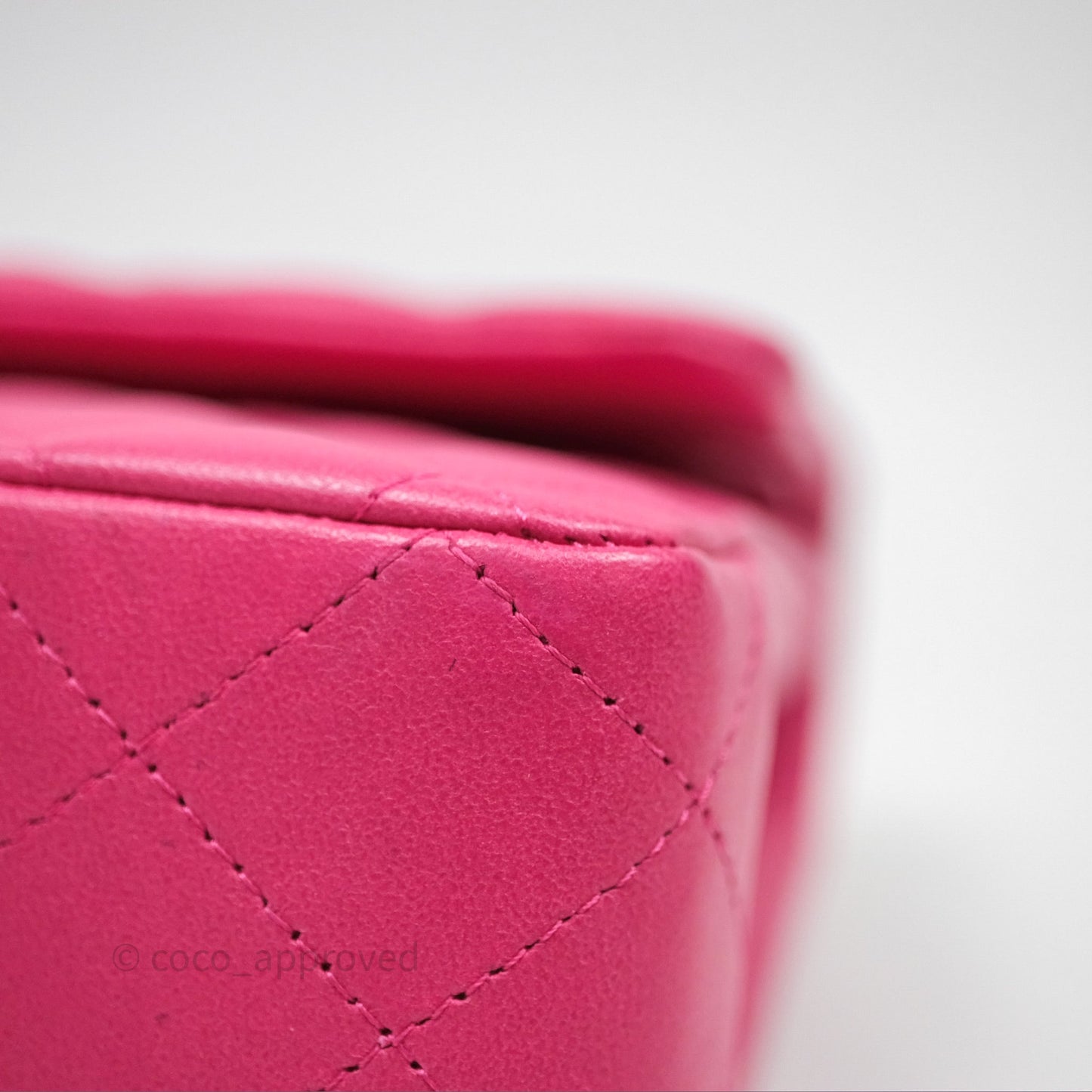 Chanel Classic M/L Medium Flap Quilted Hot Pink Lambskin Silver Hardware