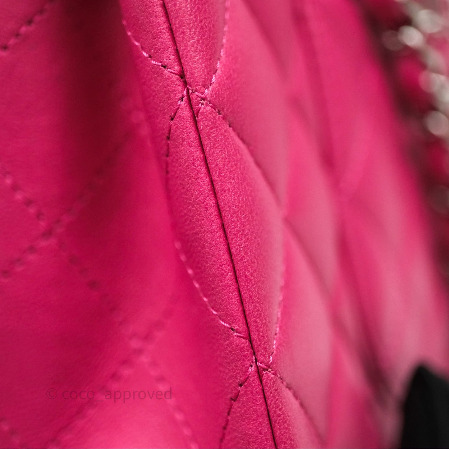 Chanel Classic M/L Medium Flap Quilted Hot Pink Lambskin Silver Hardware