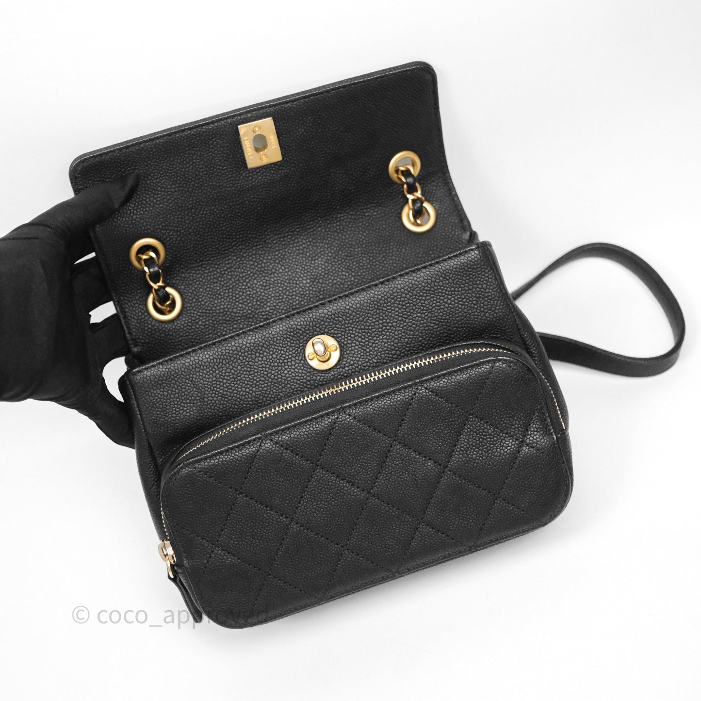 Chanel Chic Trip Flap Bag Black Caviar Gold Hardware