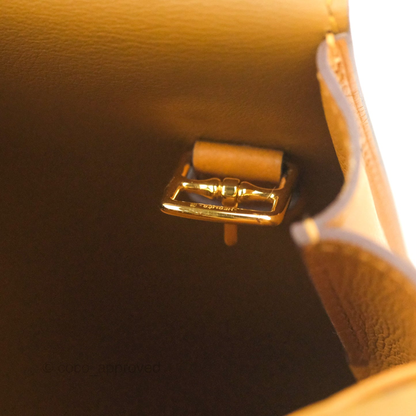 Hermès Halzan 25 Caramel Evercolour Gold Hardware