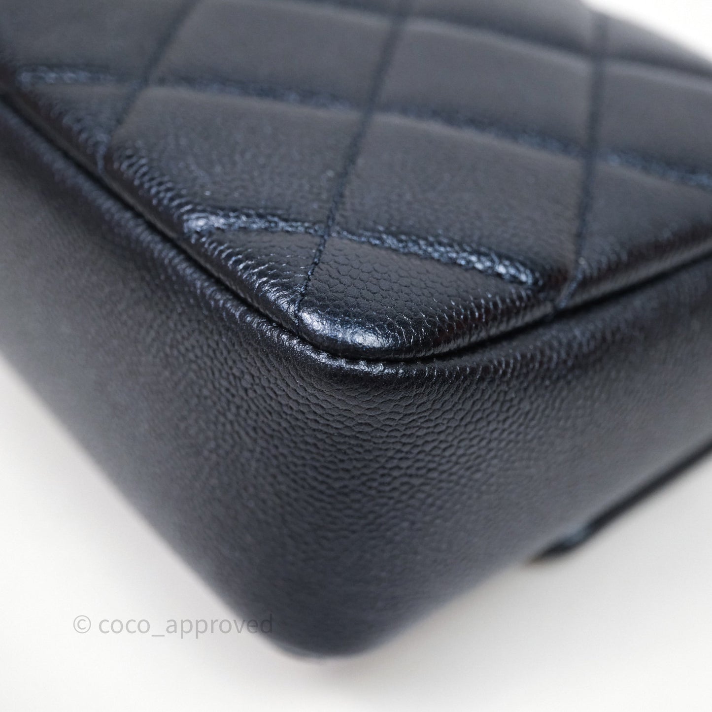 Chanel Quilted My Perfect Mini Iridescent Dark Navy Caviar Aged Gold Hardware