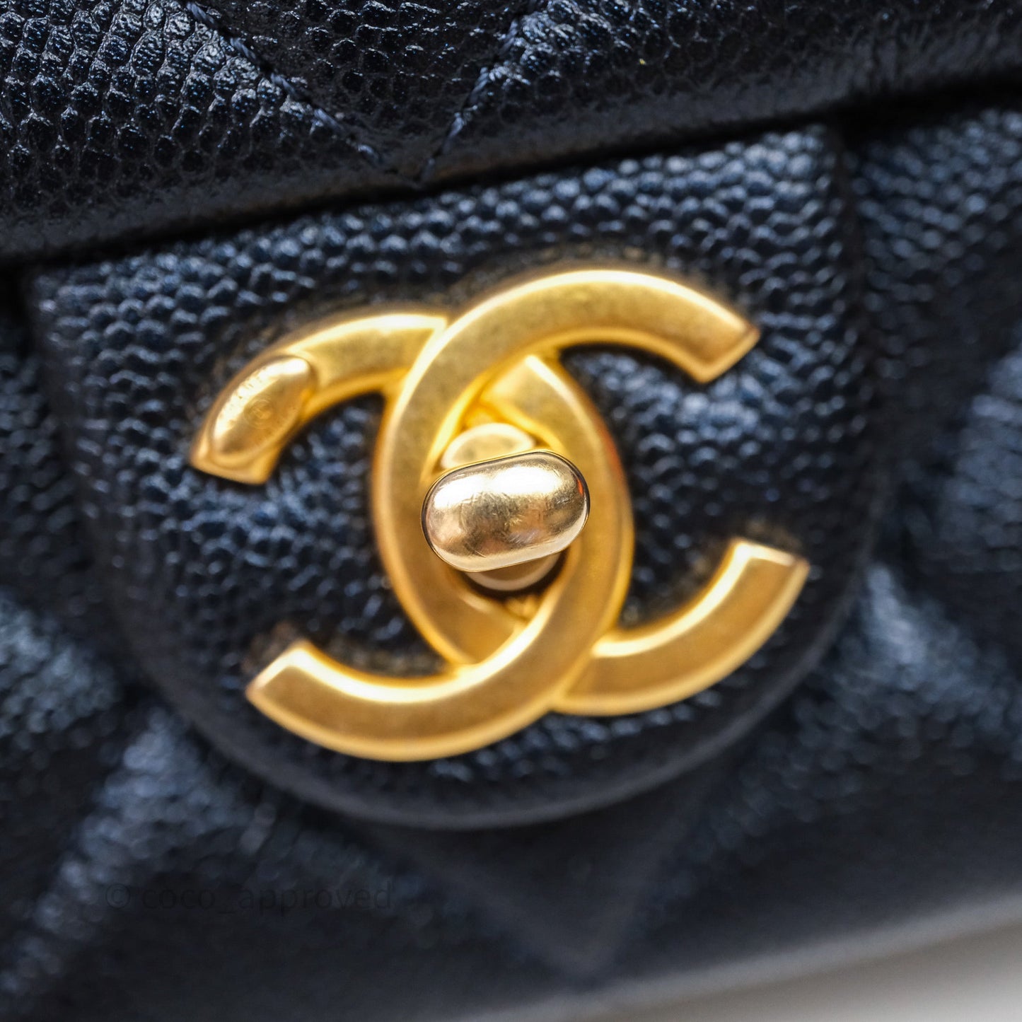 Chanel Quilted My Perfect Mini Iridescent Dark Navy Caviar Aged Gold Hardware