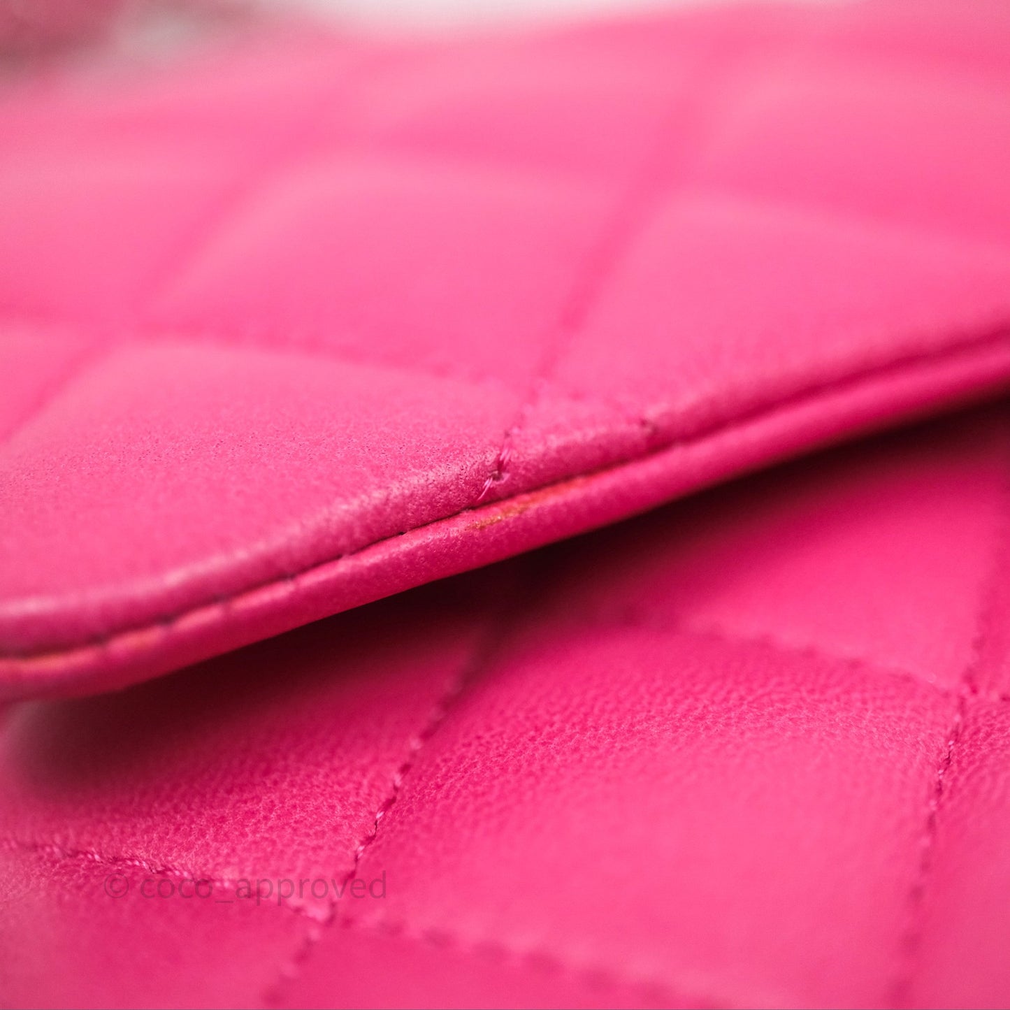 Chanel Classic M/L Medium Flap Quilted Hot Pink Lambskin Silver Hardware