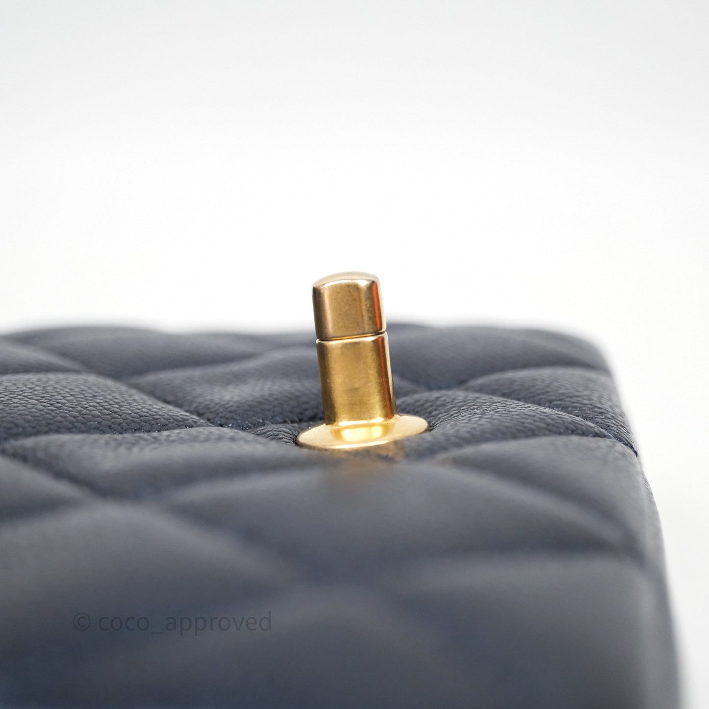 Chanel Quilted My Perfect Mini Iridescent Dark Navy Caviar Aged Gold Hardware