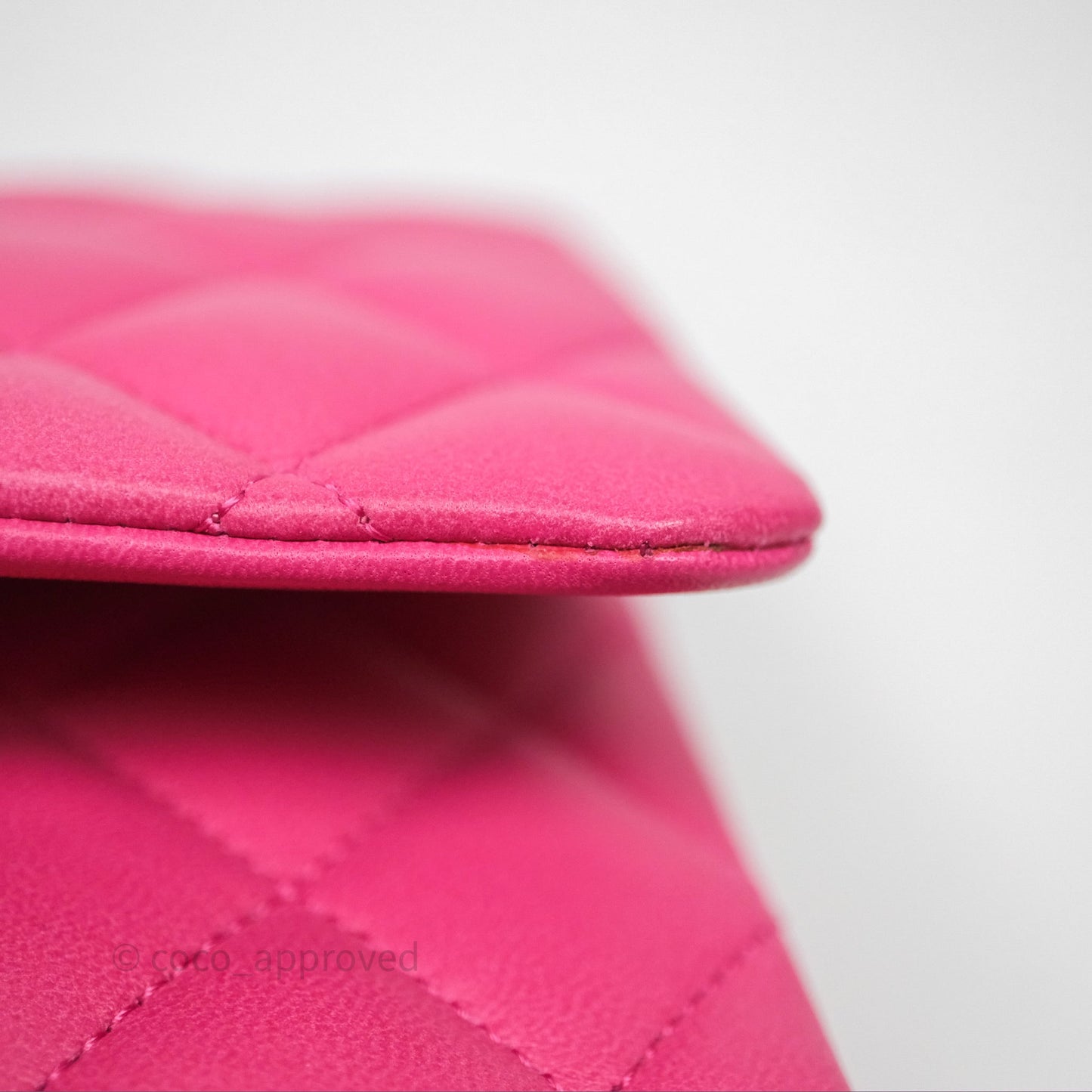 Chanel Classic M/L Medium Flap Quilted Hot Pink Lambskin Silver Hardware