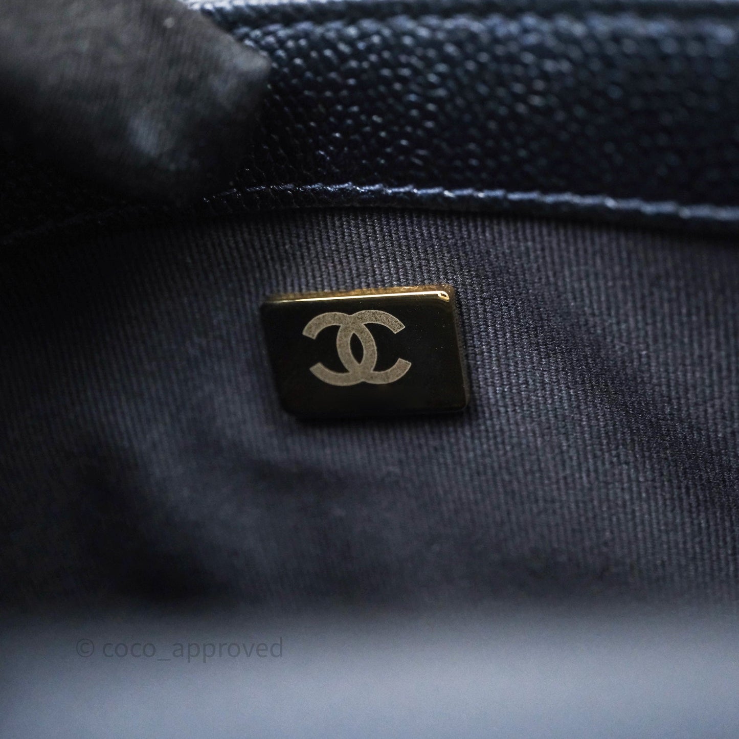 Chanel Quilted My Perfect Mini Iridescent Dark Navy Caviar Aged Gold Hardware