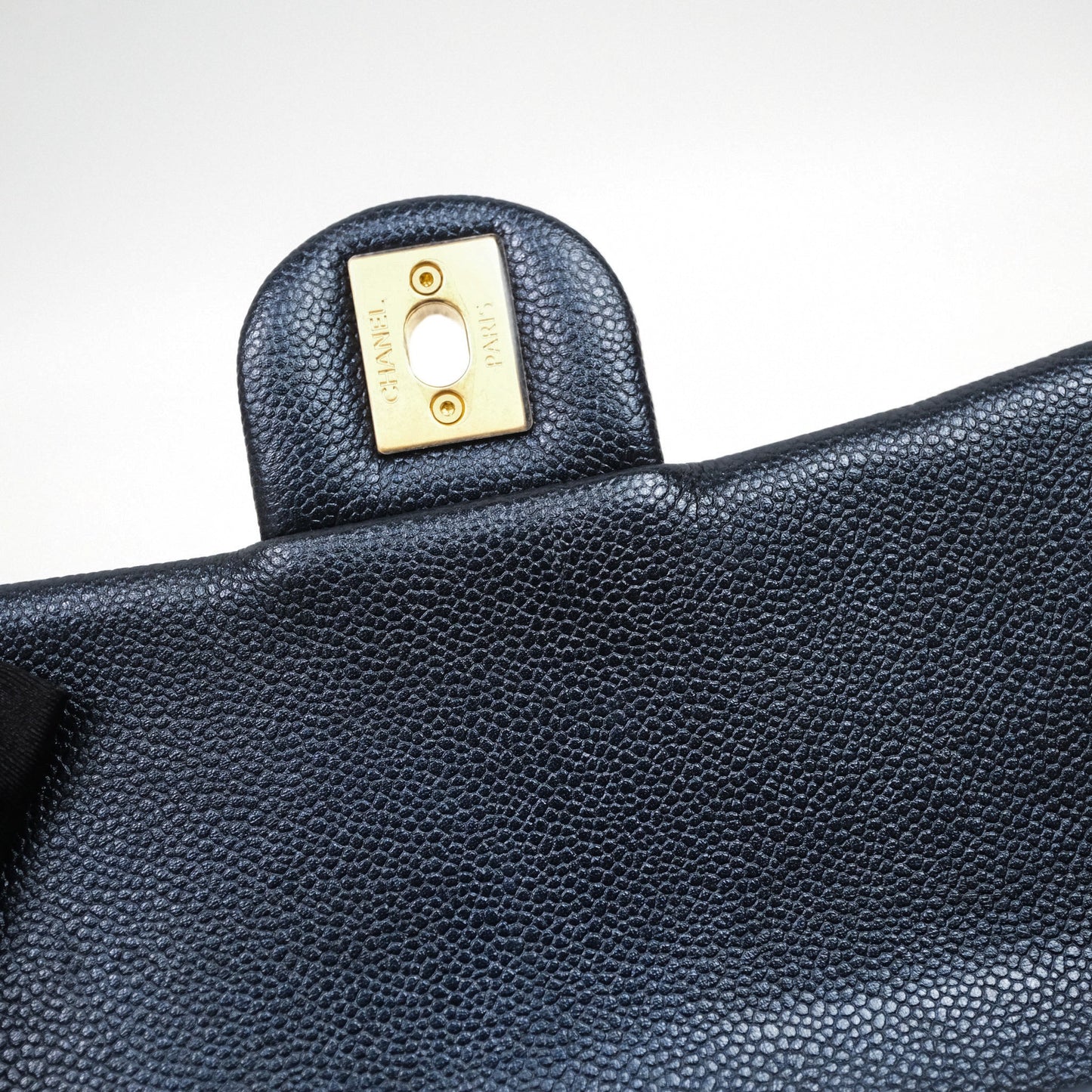 Chanel Quilted My Perfect Mini Iridescent Dark Navy Caviar Aged Gold Hardware