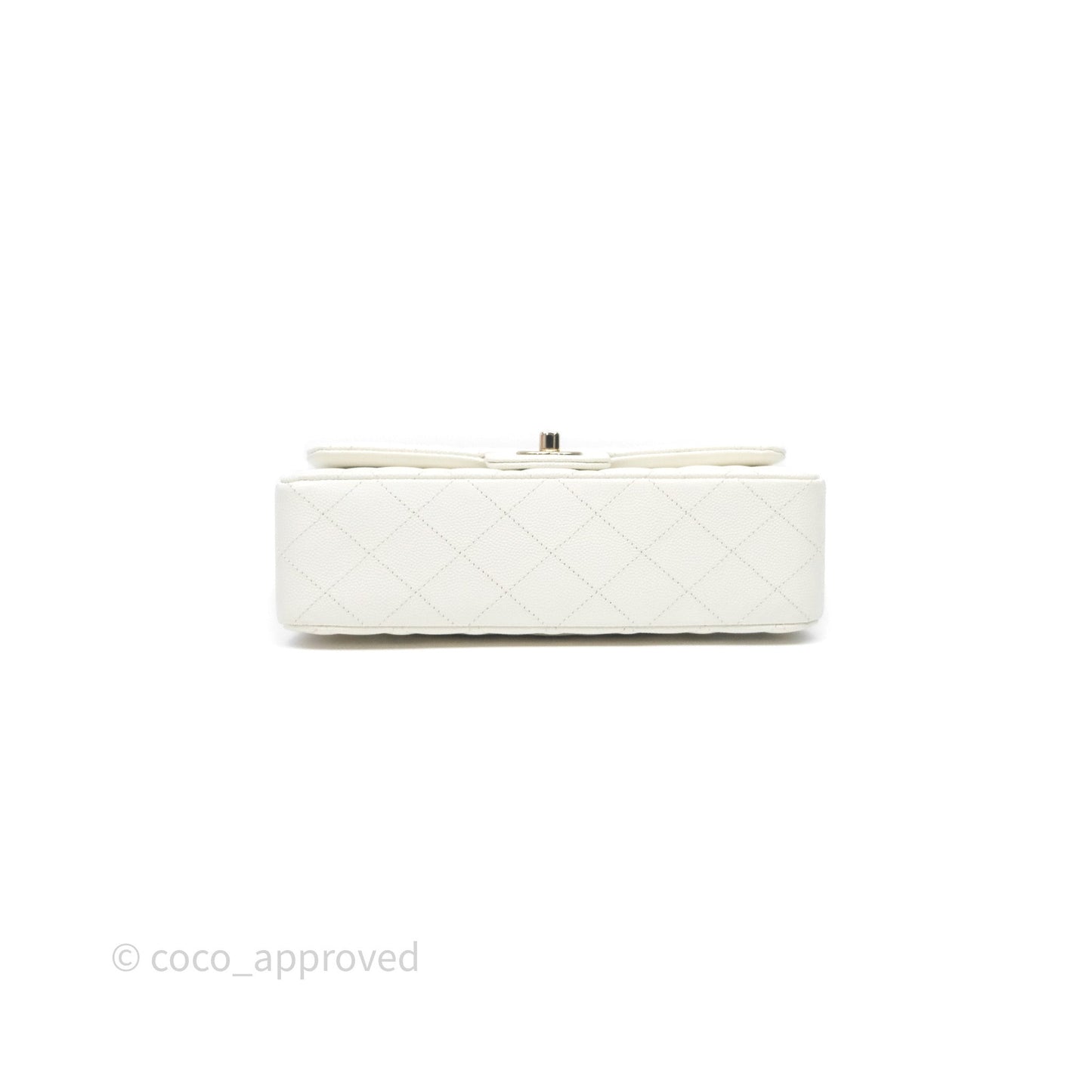 Chanel Classic Quilted Small S/M Flap Ivory White Caviar Gold Hardware