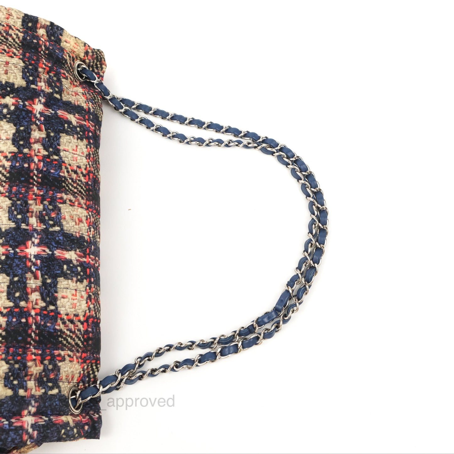 Chanel Maxi Flap Bag Nylon Tweed Printed Silver Hardware